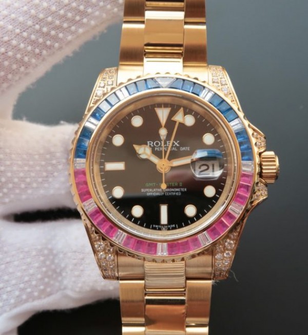 Replica Rolex GMT-Master II  BP 116758 Blue/Red Crystal Bezel A2836 - Elite Watch Atelier