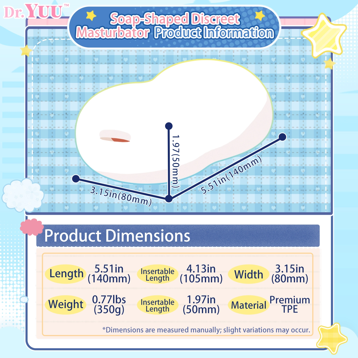 Handheld view showing the compact and travel-friendly Dr.YUU Star Bath Soap.