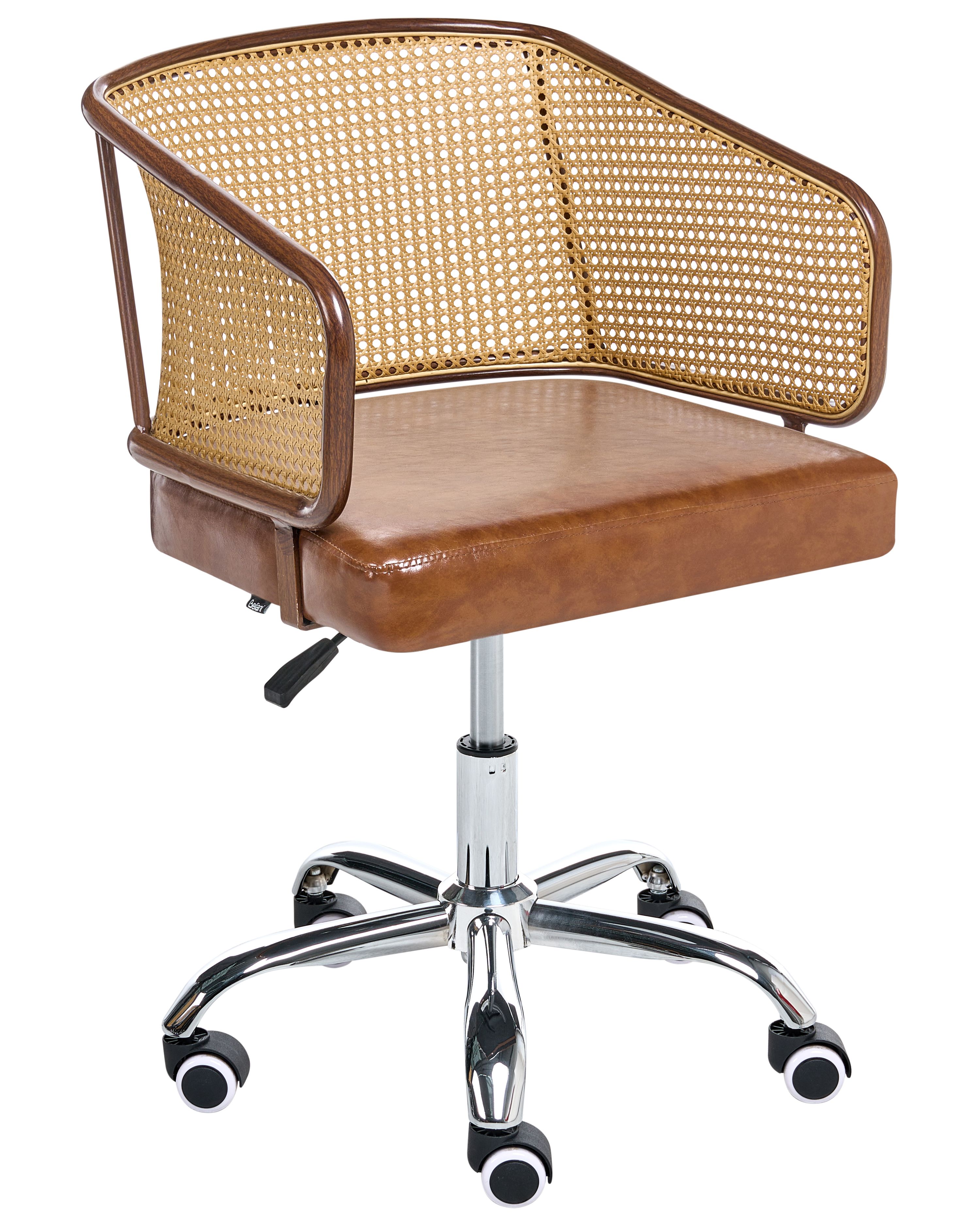 Desk Chair TUCSON Faux Leather Brown