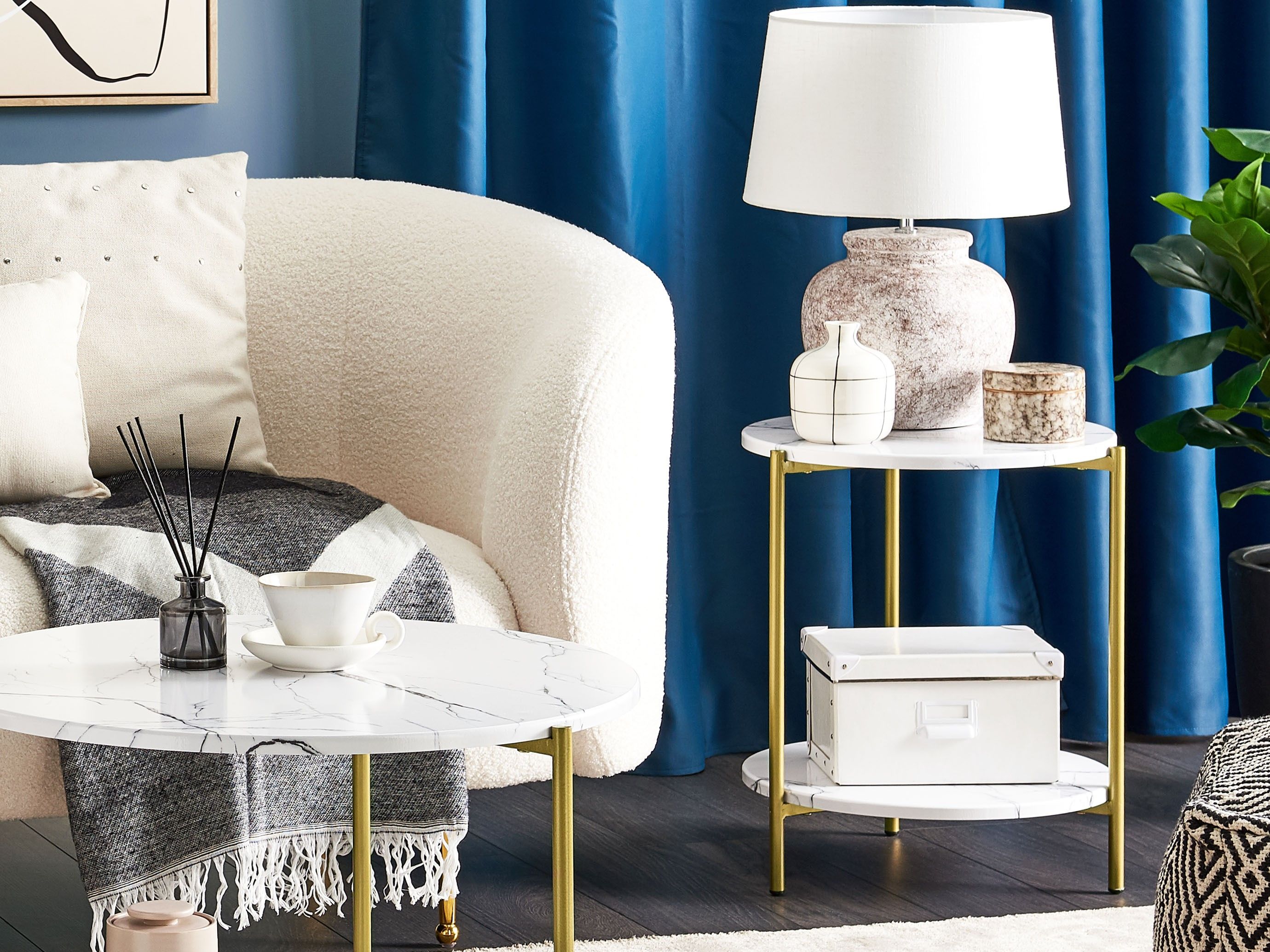 Side Table REVA White Marble