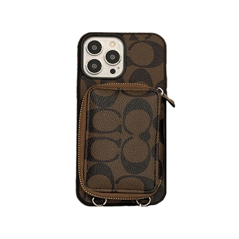 Coach iPhone Case With Wallet Coffee-LQB241412 - Wholesale & Influencer