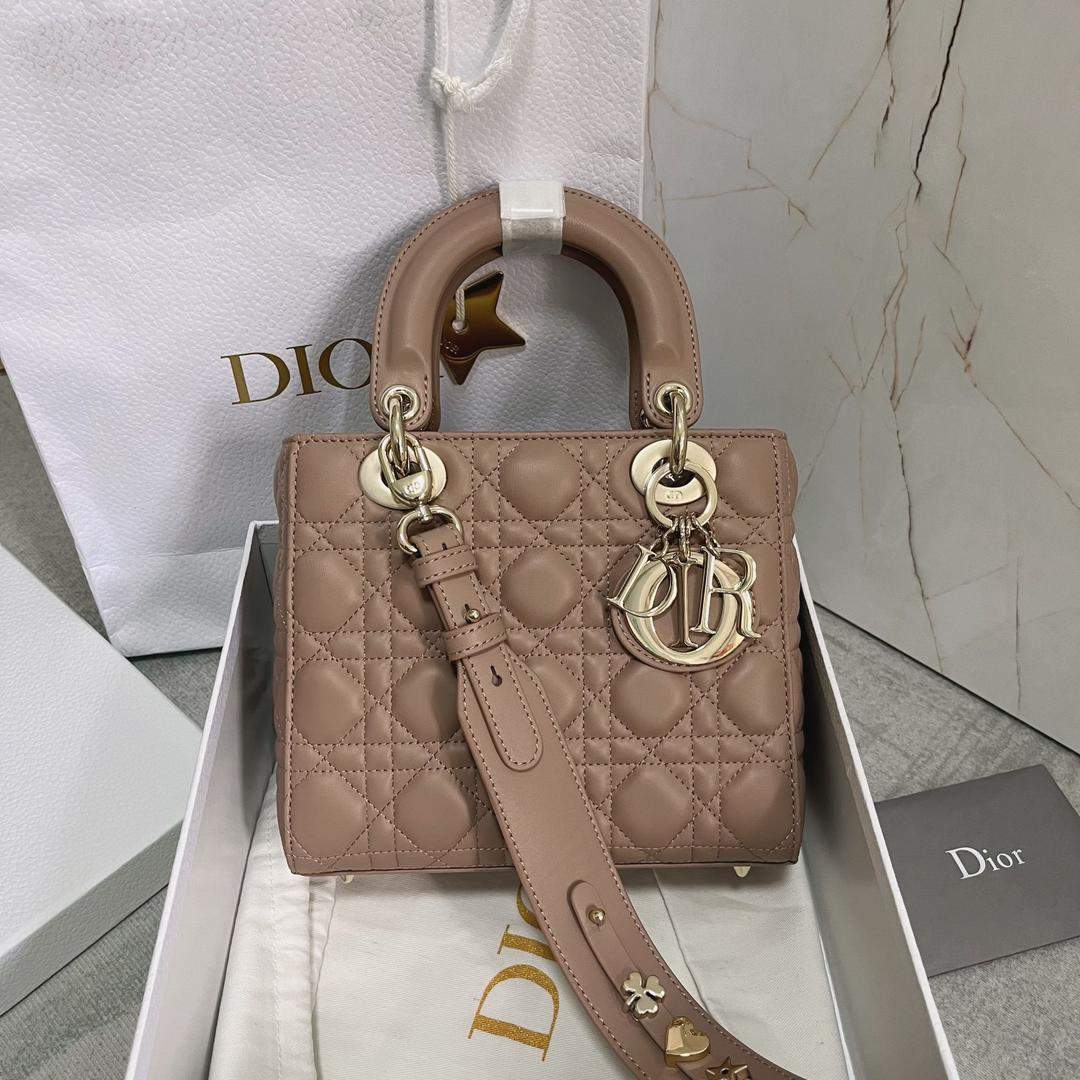 Christian Dior Small Lady Dior Bag Pink For Women 8in/20cm1:1High-quality replica