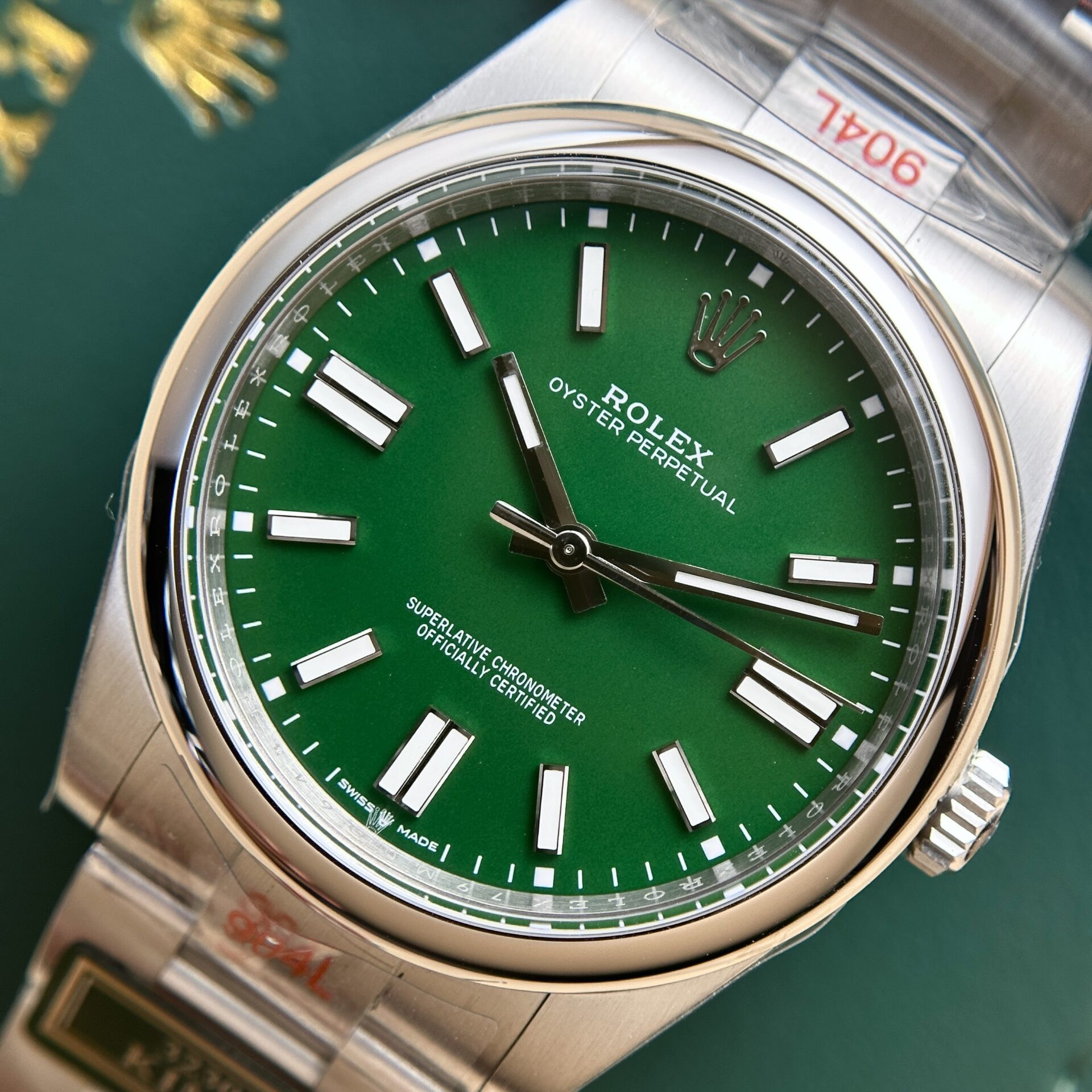 Rolex Oyster Perpetual 124300 Green Dial Replica Watch 41mm - Top club