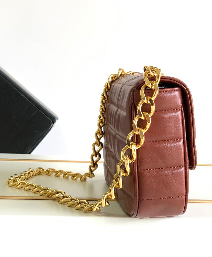 Celine Chain Shoulder Bag Matelasse Monochrome Coffee1:1High-quality replica