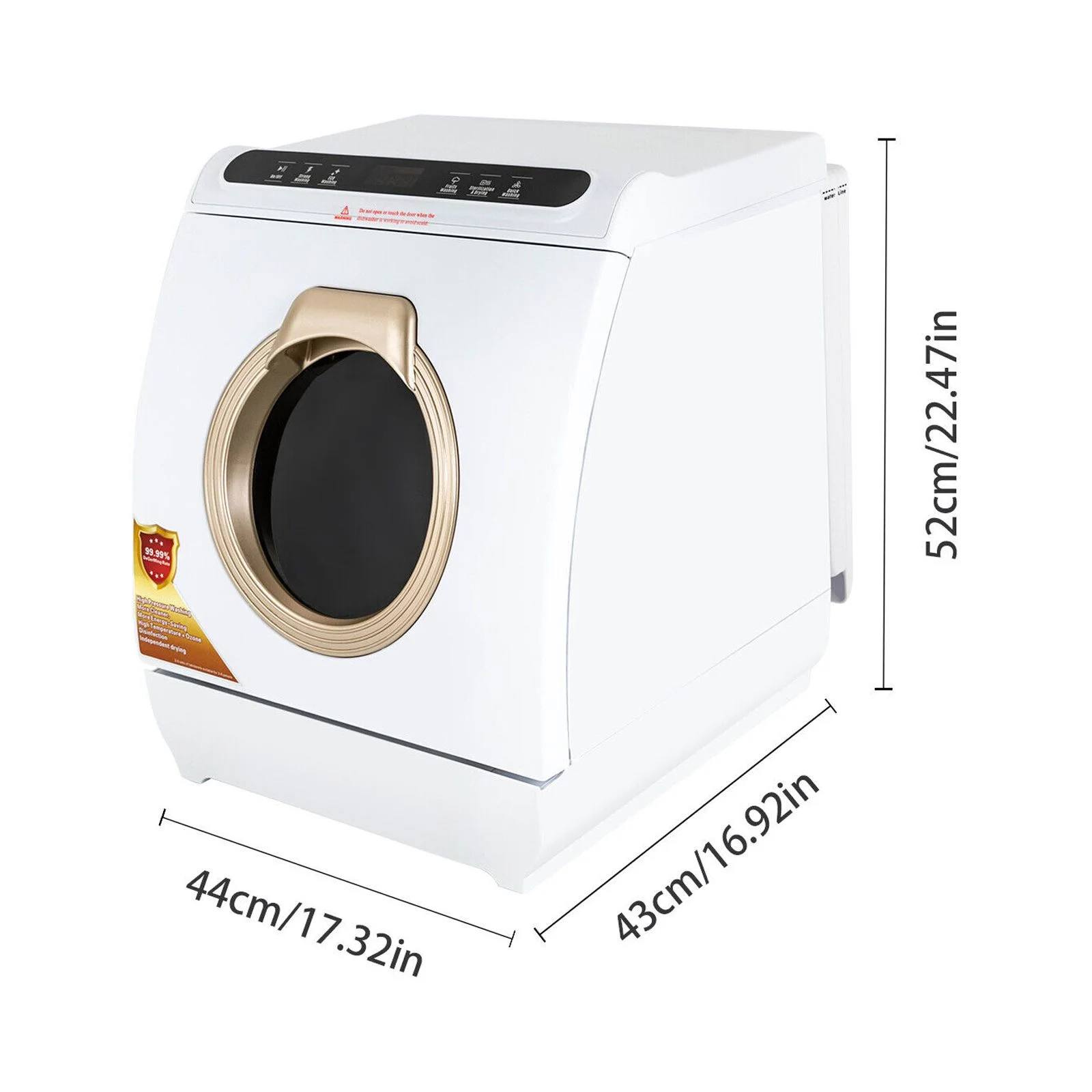 Portable Countertop Dishwasher Air Drying 5 Programs W/ 7L Water Tank 110V