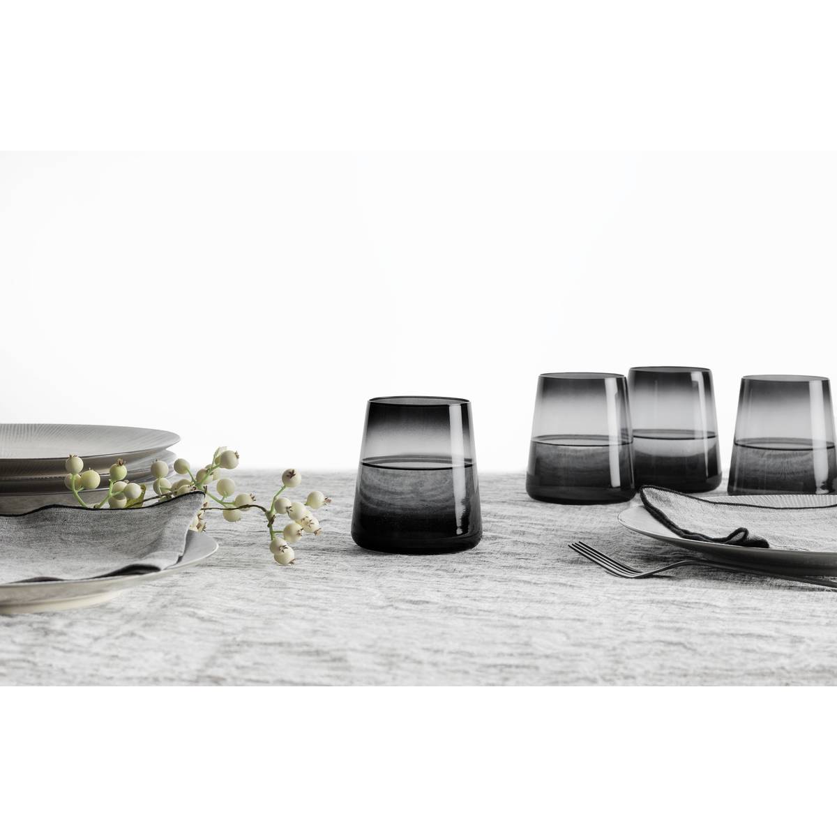 Set of 6 "Inu" cups 380 ml, Gray