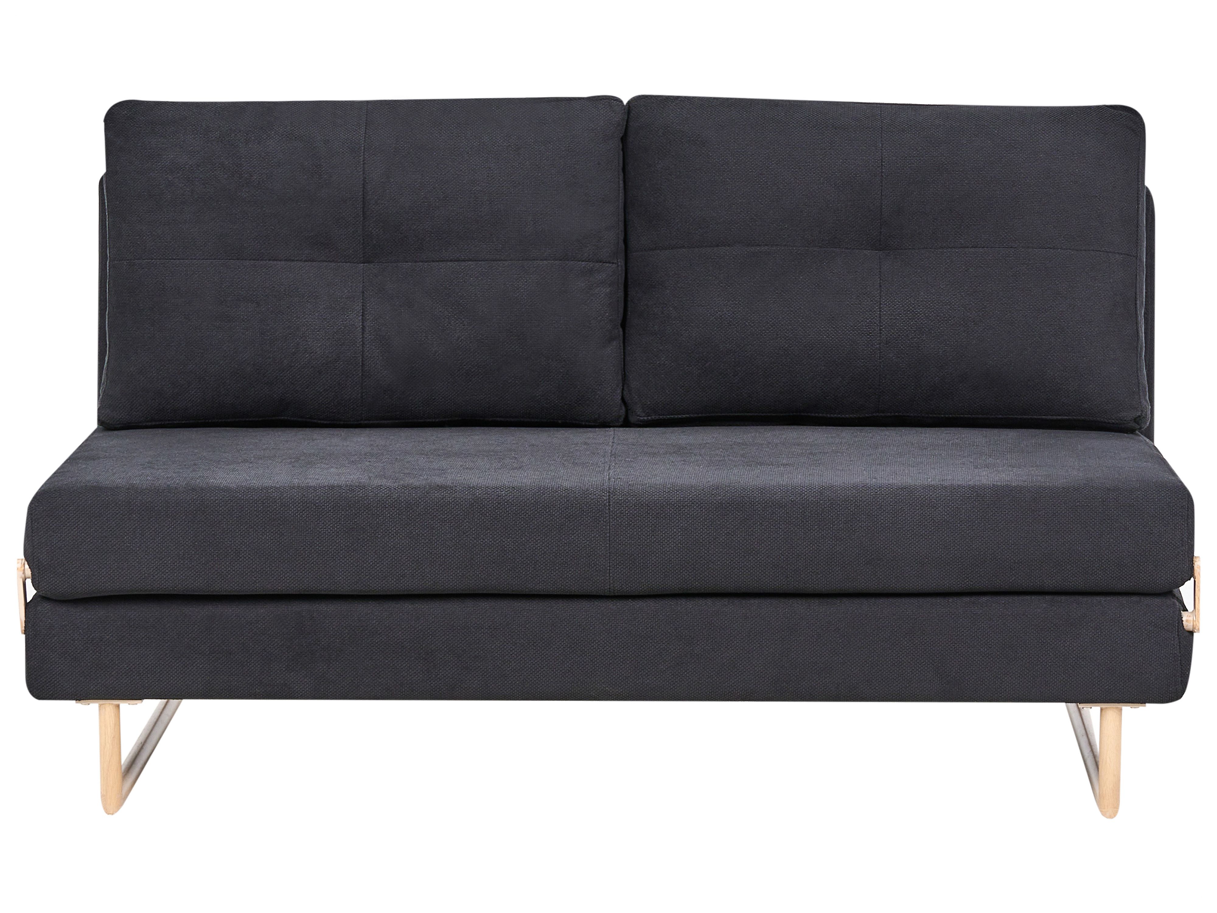 Sofa Bed 3 Seater JERSLEV Fabric Black