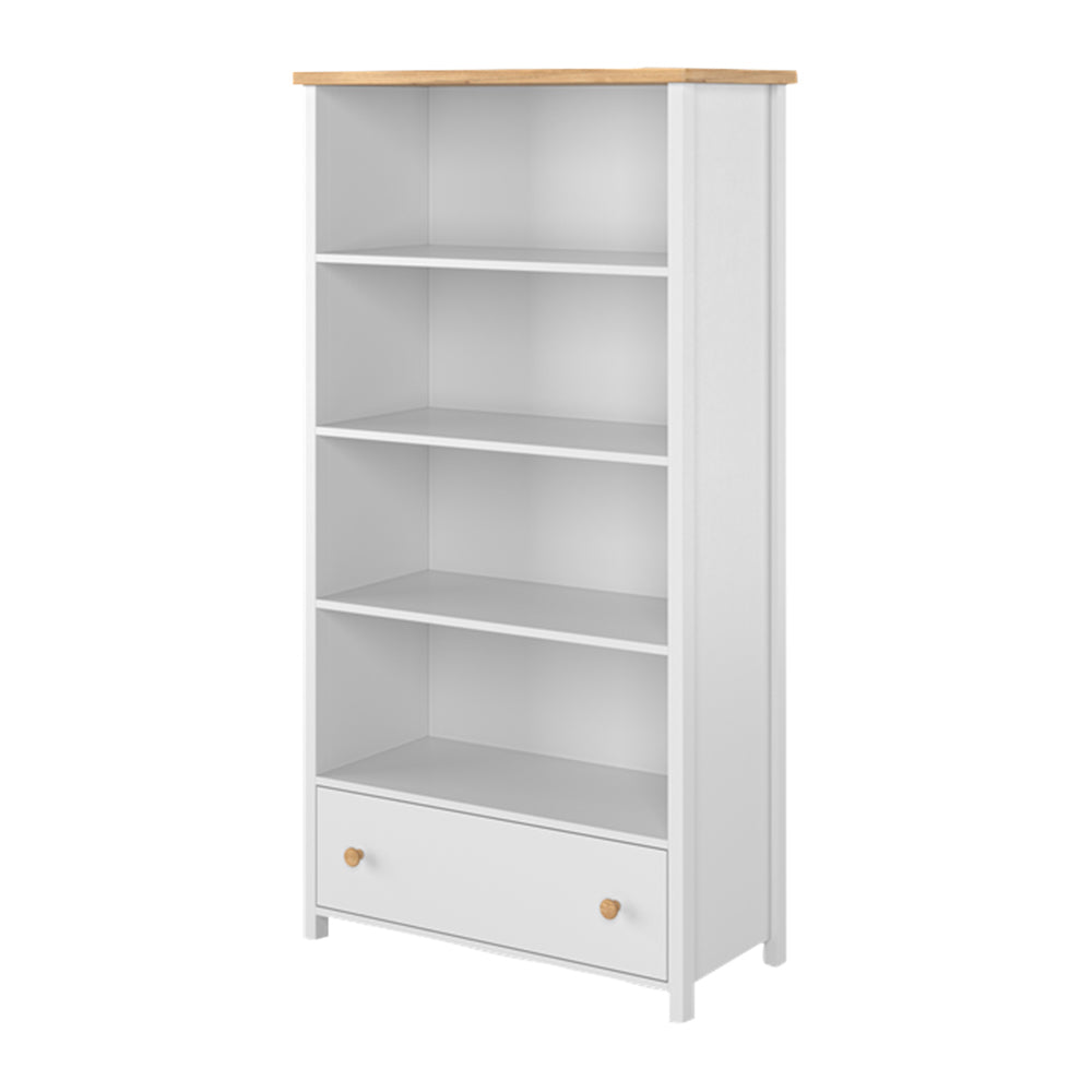 Blokker Havin Boekenkast met Lade - Wit / Nash Eiken