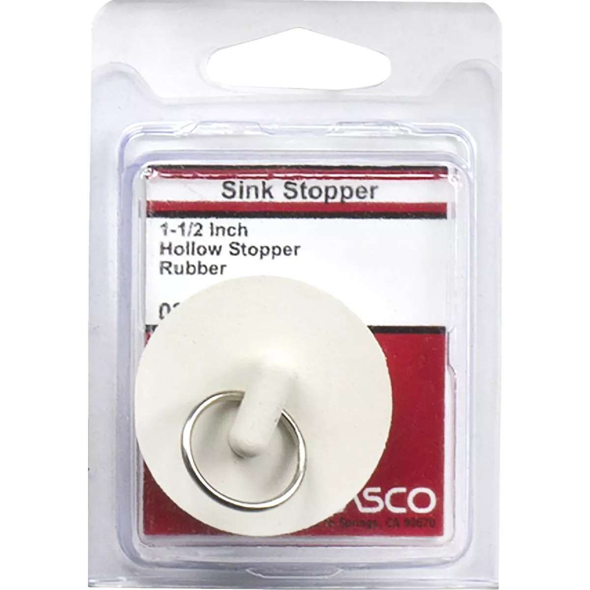 Lasco Hollow 1-1/2 In. White Sink Rubber Drain Stopper