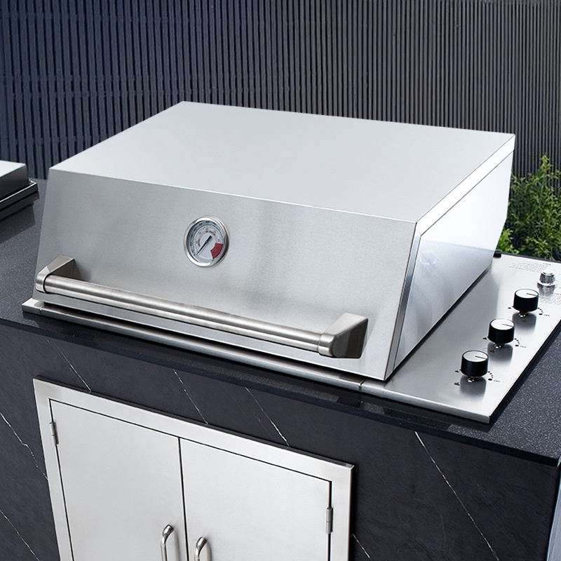 Built-In Stainless Steel Gas Grill Digital Timer Control Electronic Pulse Ignition Oxygen Depletion Safety Device 4 Burners for