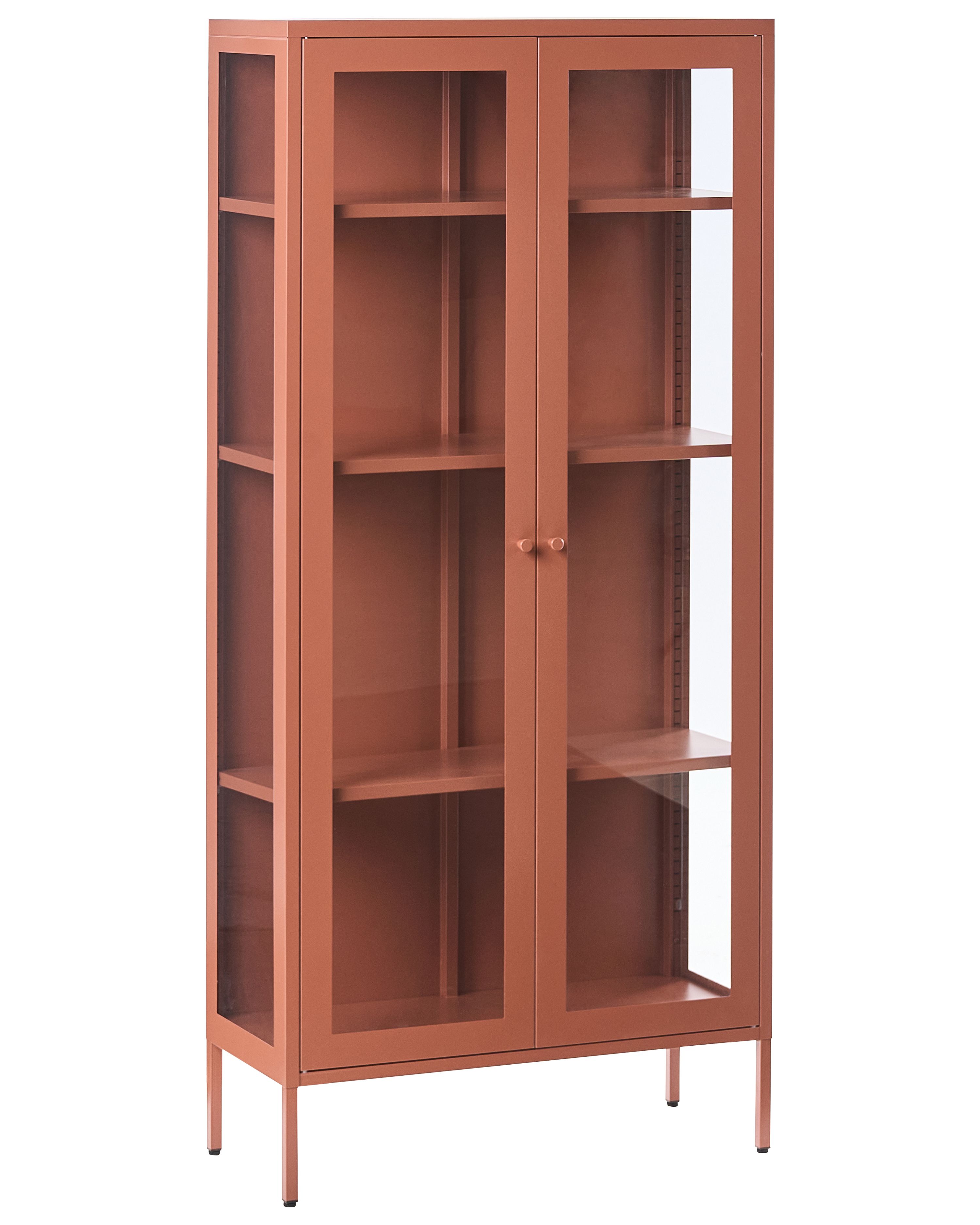 Glass Display Cabinet HARTY Metal 80 cm Golden Brown