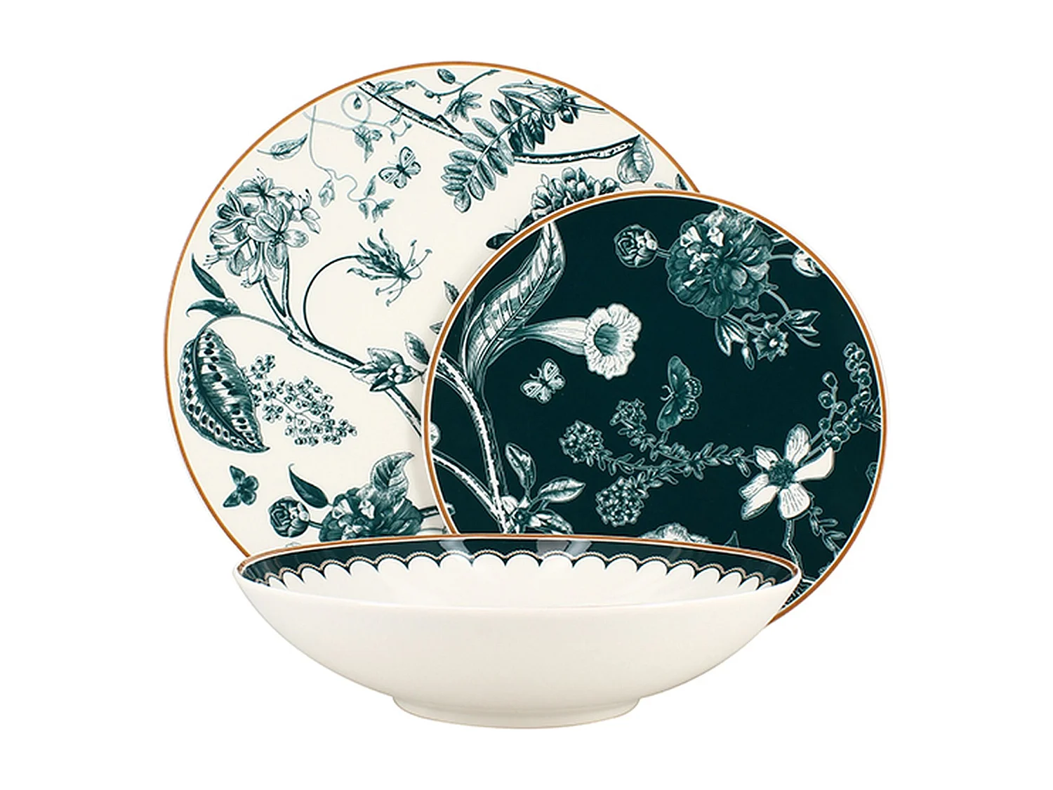 Novastyl - Lot 36 Assiettes Botanic En Porcelaine