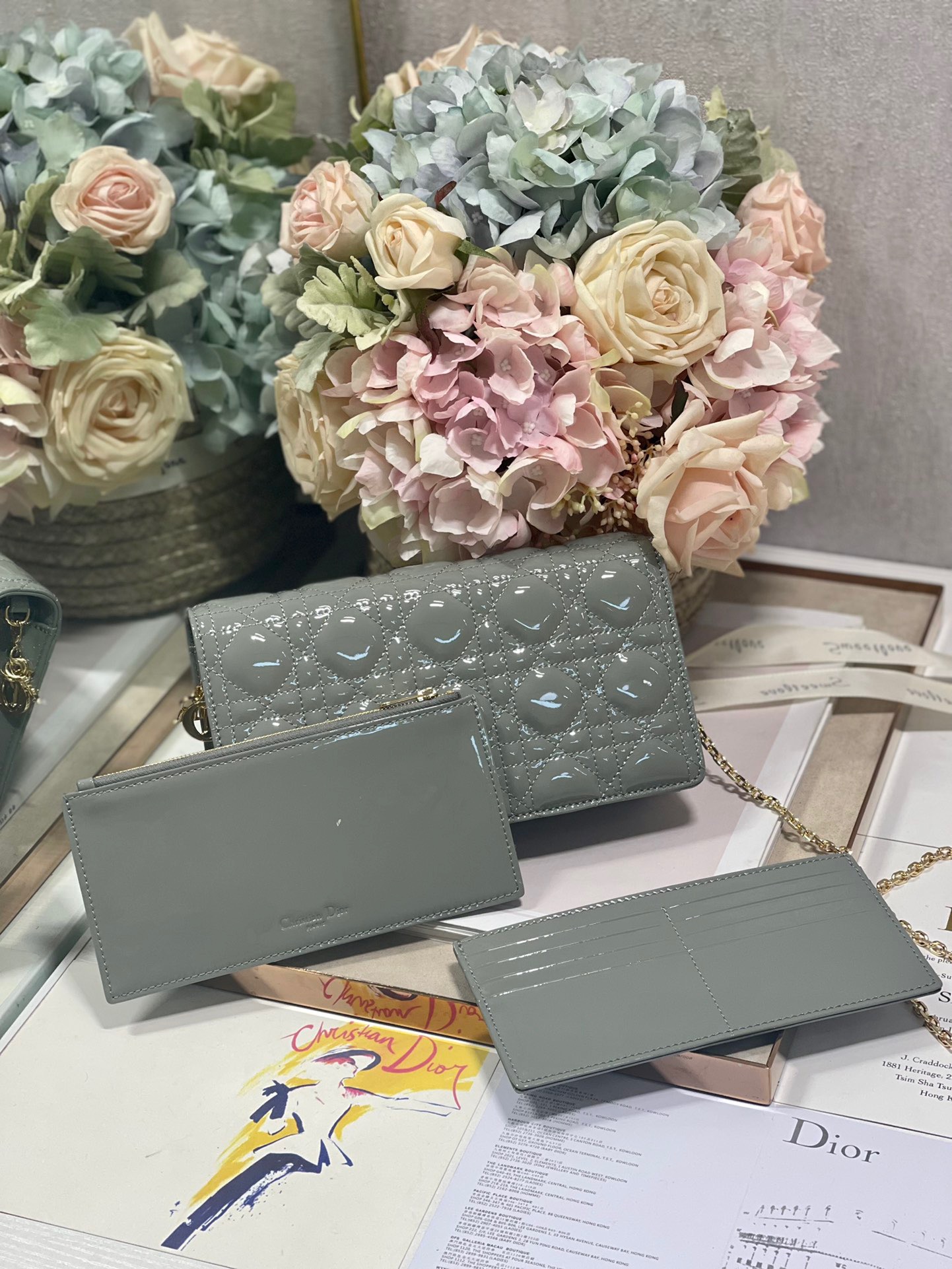 Christian Dior Lady Dior Pouch Gray, For Women, Women’s Handbags 8.5in/21.5cm CD S0204OVRB_M41G1:1High-quality replica