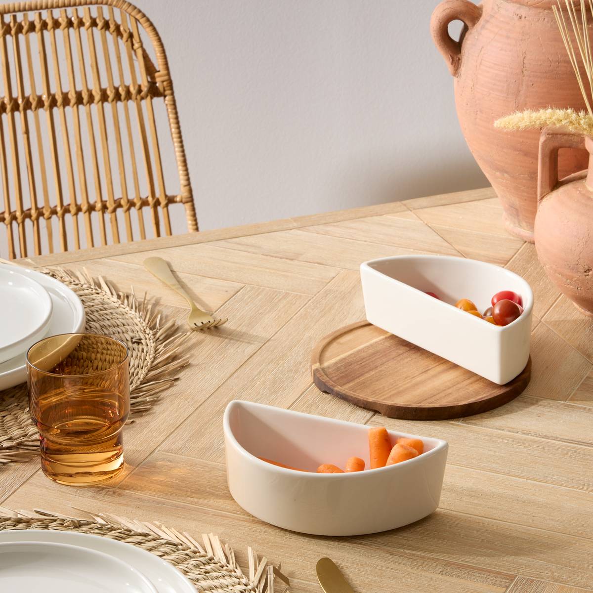 Aperitif Set"Elegance" Stoneware (ceramic), 3 pieces, White