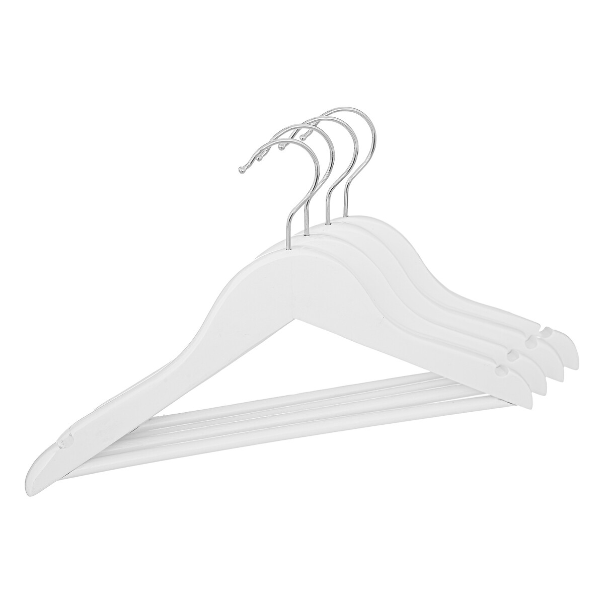 Set of 4 hangers Wood, white, l.32 cm
