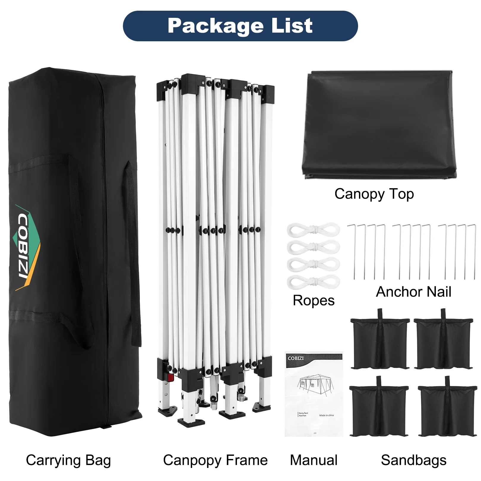SANOPY 10'x10' EZ Pop Up Canopy Tent Outdoor Party Instant Shelter Portable Folding Beach Canopy with 4 Sandbag & Carrying Bag, Black - Image 53