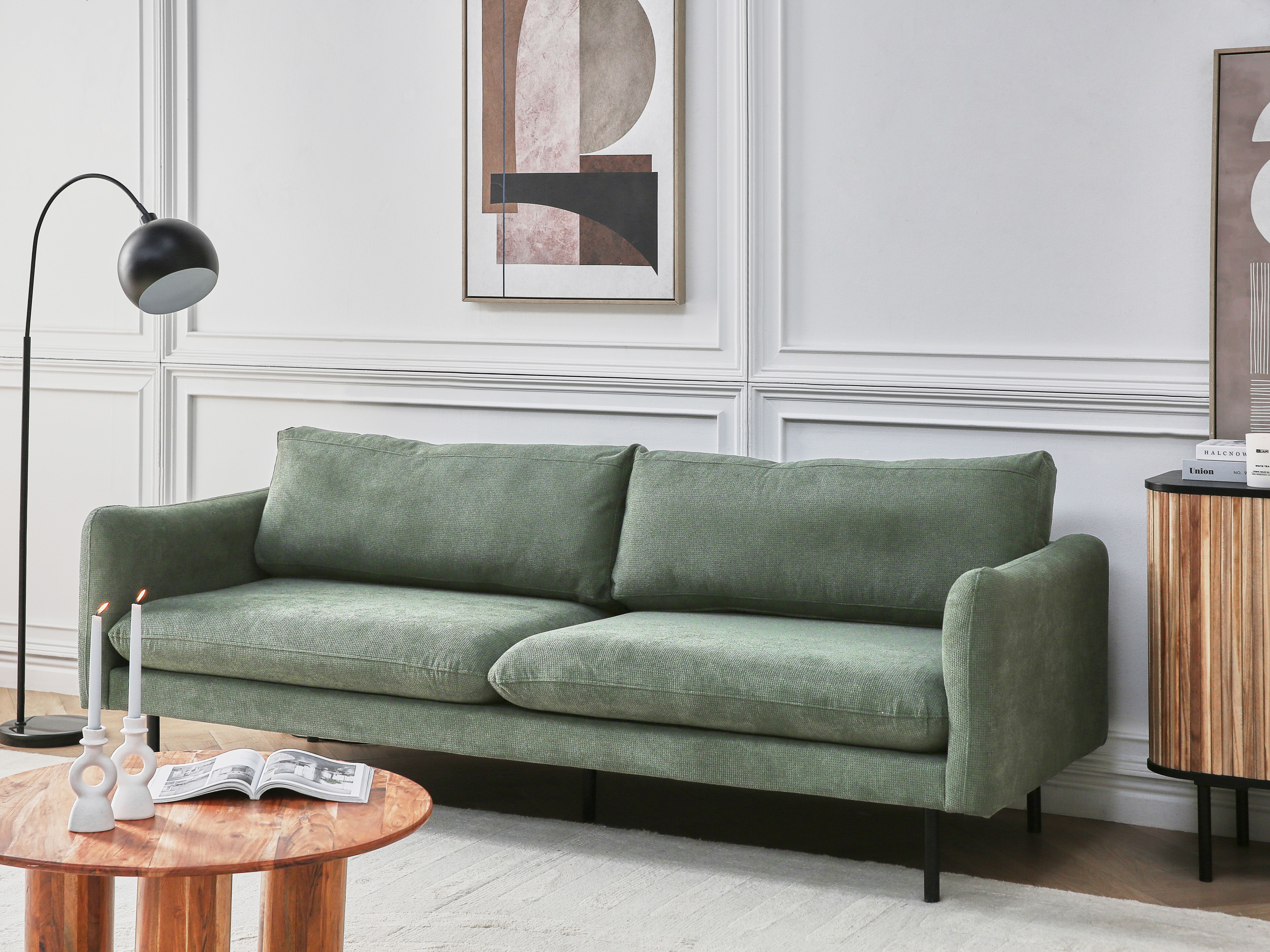 Sofa 3 Seater VINTERBRO Fabric Light Green