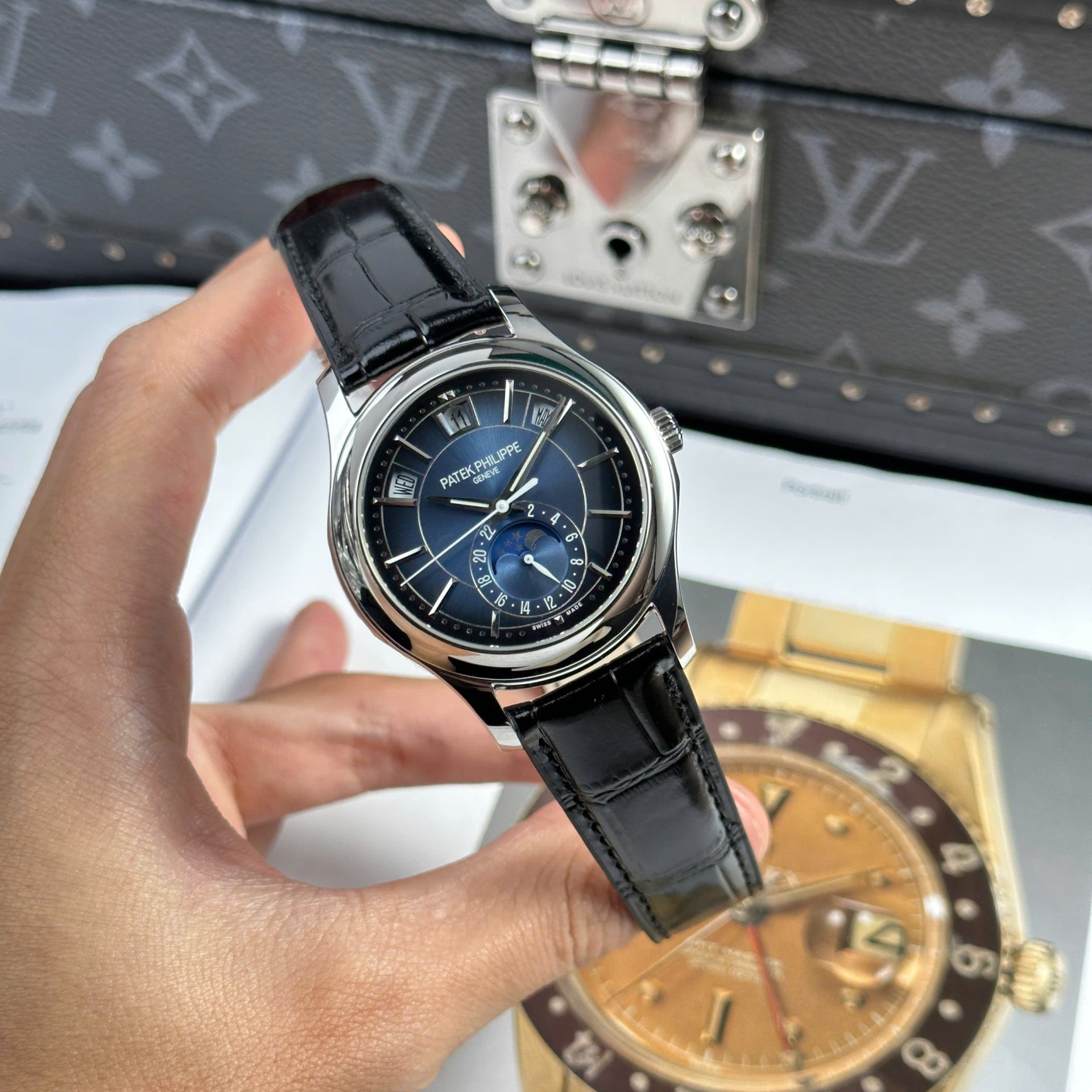 Patek Philippe Replica Watch Complications 5205G Blue Dial 40mm - Elite Watch Atelier