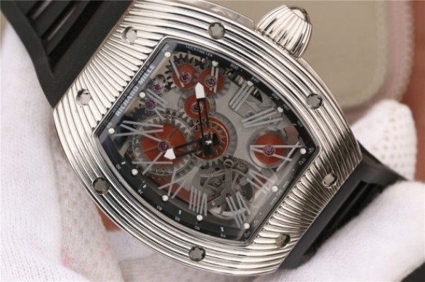 Replica Richard Mille RM018 Hommage a Boucheron SS Brown Skeleton Dial Black Rubber Strap 6T51 - Top club