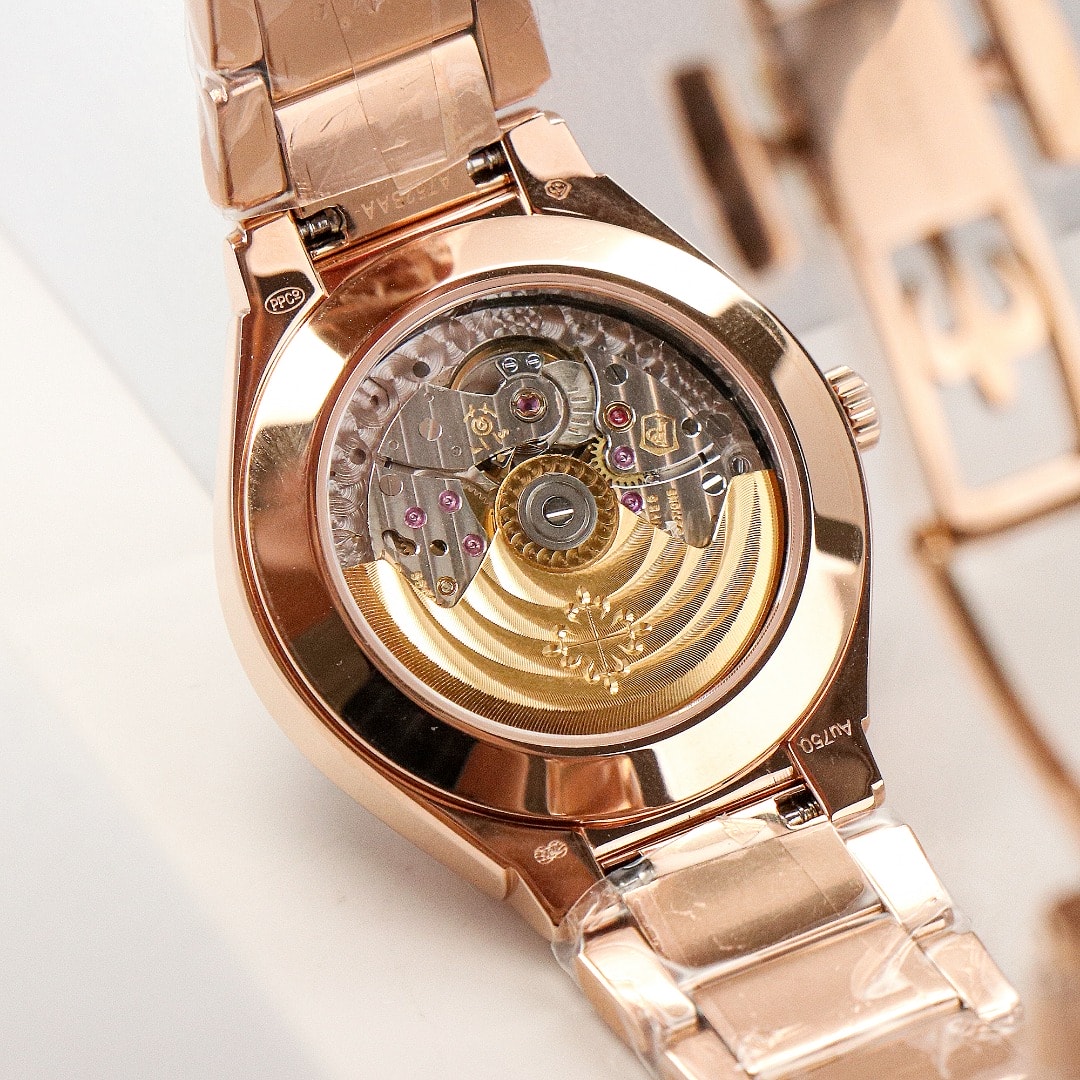 Fake Diamond Watch Replica Patek Philippe Twenty~4 Ladies Rose Gold/Diamonds Brown Dial 7300/1201R-010(1:1 replica) - Elite Watch Atelier