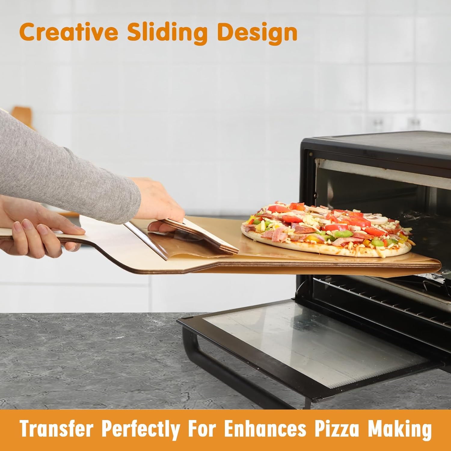 New Design Non-Stick Plastic Pizza Turning Peel Shovel Sliding Pizza Peel for Baking Tool Sliding Pizza Board