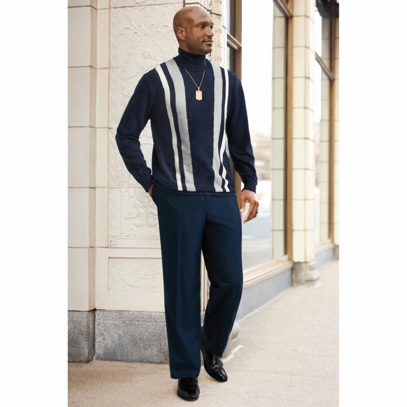 Alex Striped Turtleneck & Pant Set - MIDNIGHT VELVET CATALOG