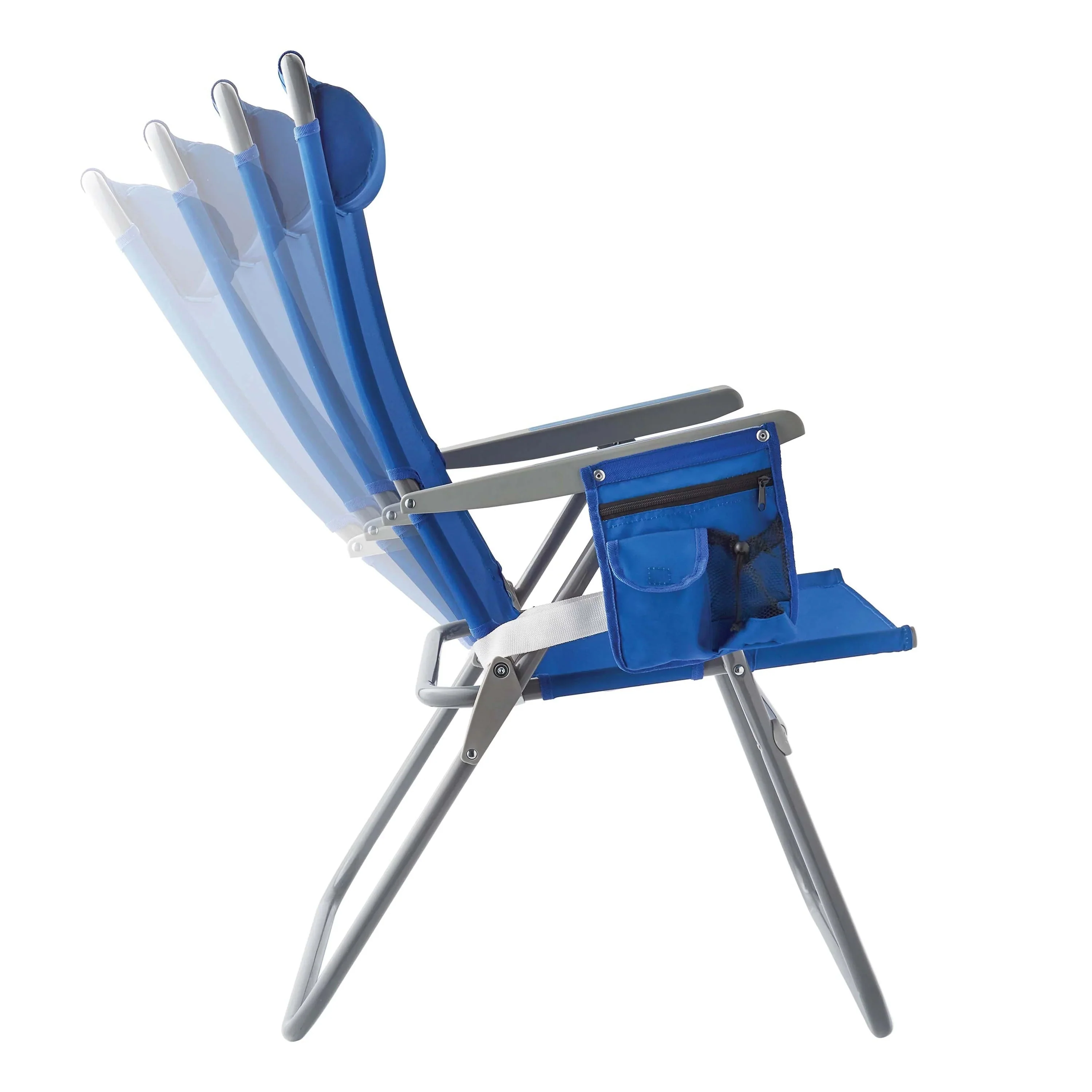 Mainstays Reclining 4-Position Oversize Beach Chair 2-Pack, Blue - Image 11 Mainstays Reclining 4-Position Oversize Beach Chair 2-Pack, Blue - Image 11