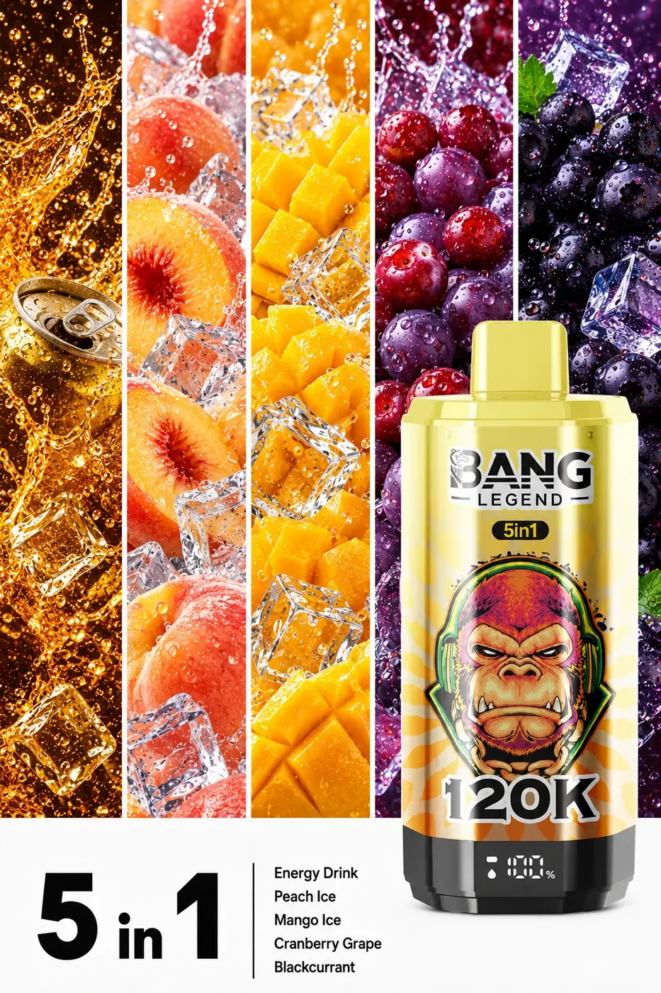 Energy Drink Brzoskwinia Ice Mango Ice Borówka-Winogrono Czarna porzeczka