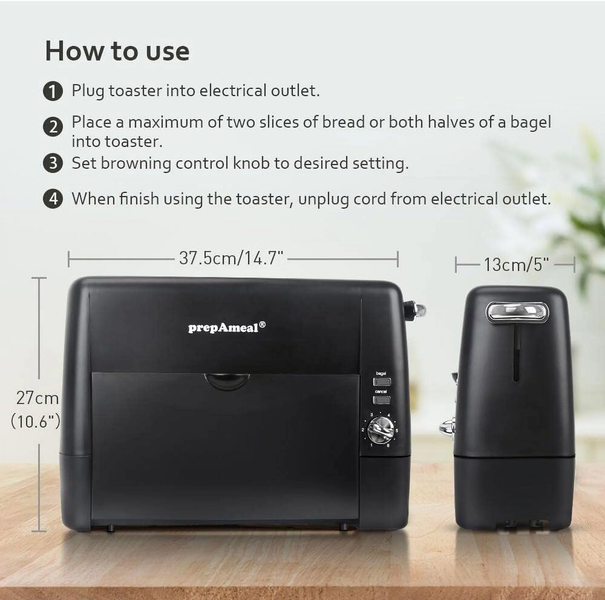Long Slot Toaster 2 Slice Toaster with 6 Shade Settings, Bagel/Cancel, Extra Wide Slots, Removable Crumb Tray, for Bagels, Waffles, Breads, Puff Pastry, Snacks (2-Slice, Red)