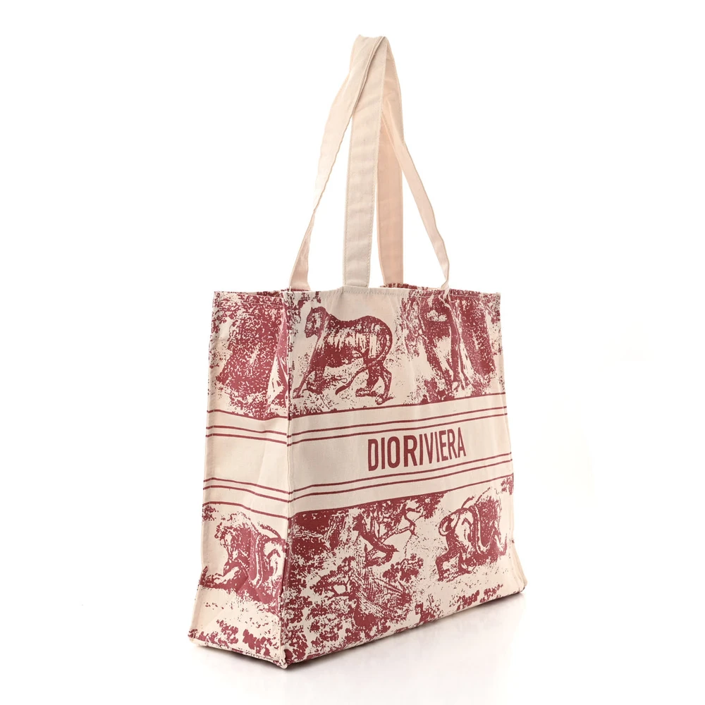 Dior Red Straw Medium Dioriviera Tote Superfake
