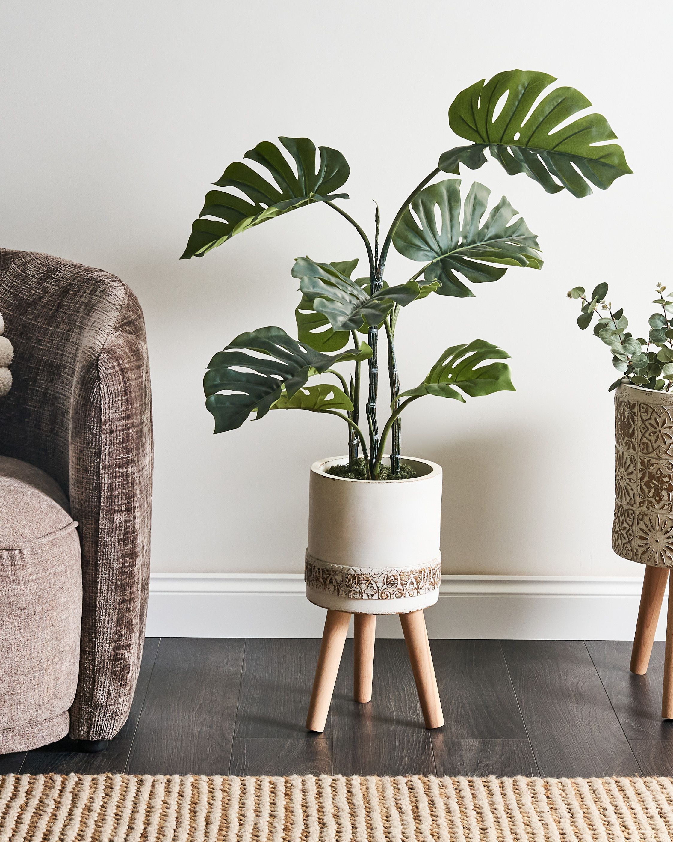 Elevated Plant Pot SKIATOS 22 cm Off-White