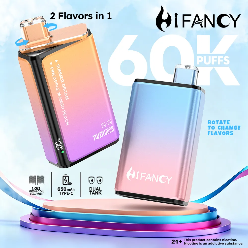 HIFANCY Twin Max 60K Puffs Dual Flavor Disposable Vape (10 Pack)