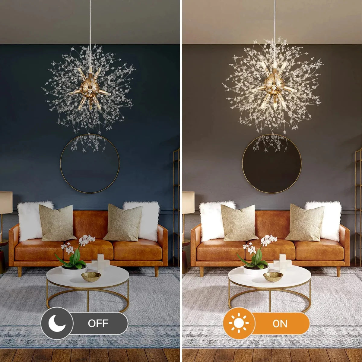 BloomLuxe – Paardenbloem Kristallen Kroonluchter in Elegant Design