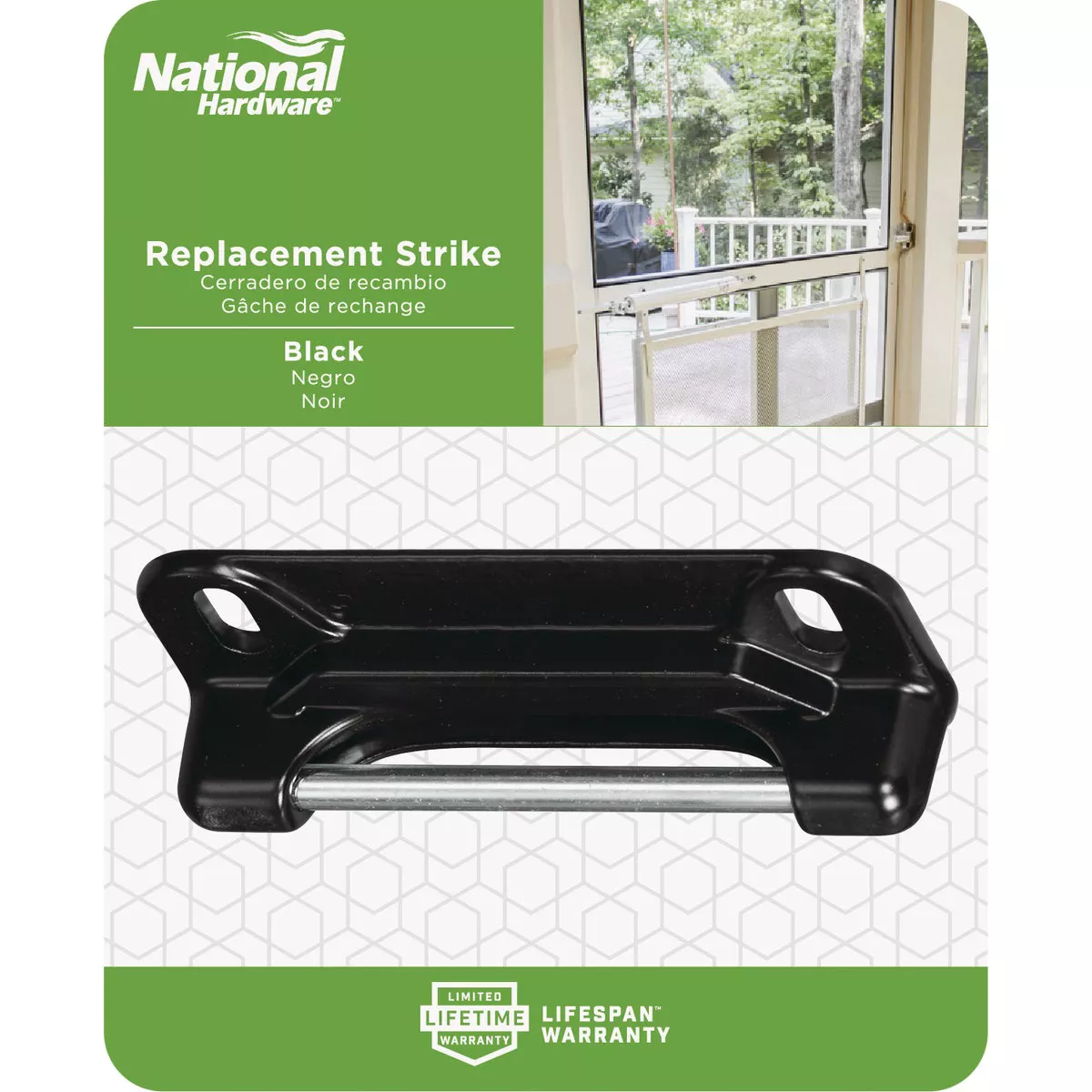 National Hardware Black Screen Door Strike Plate