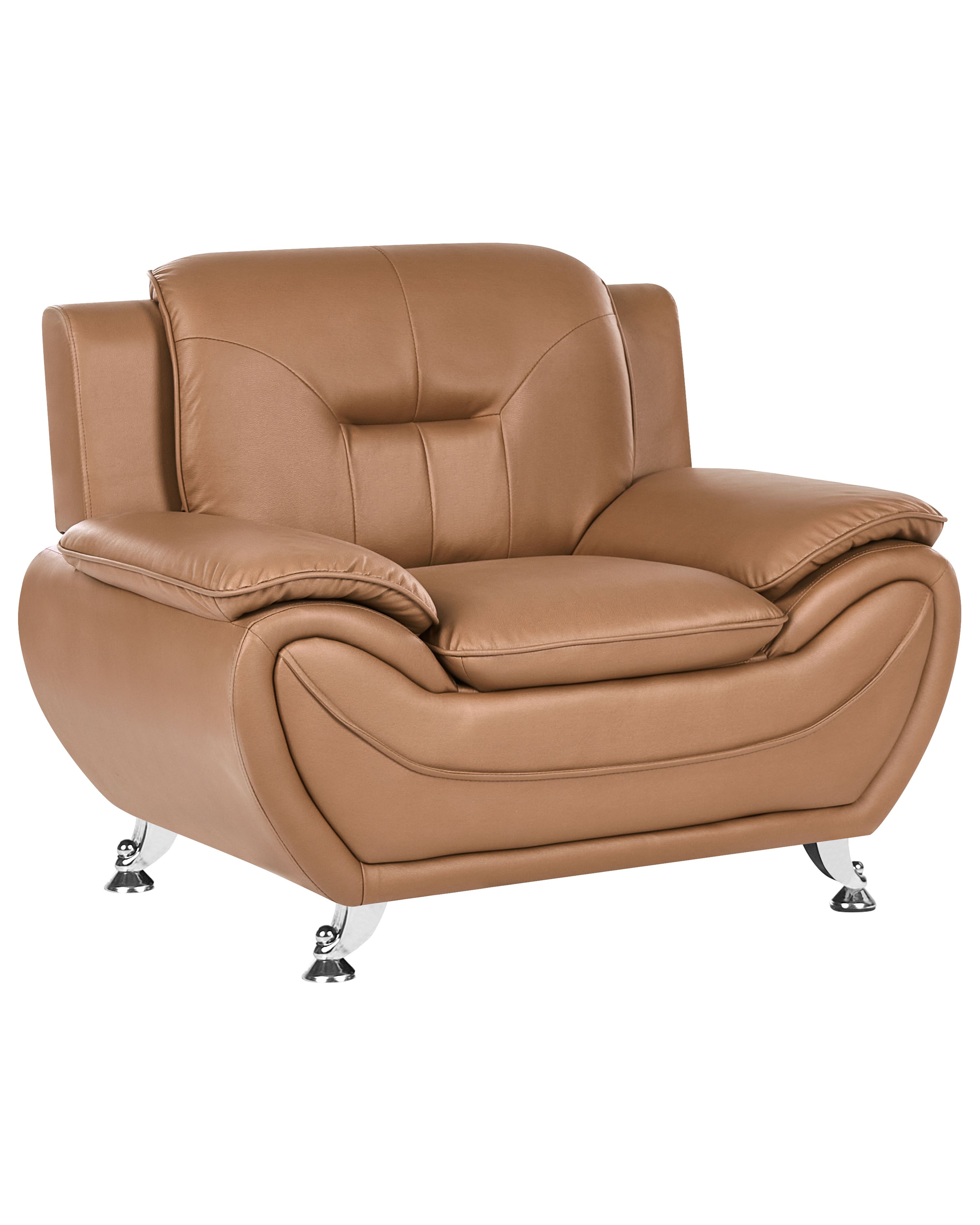 Armchair LEIRA Faux Leather Golden Brown