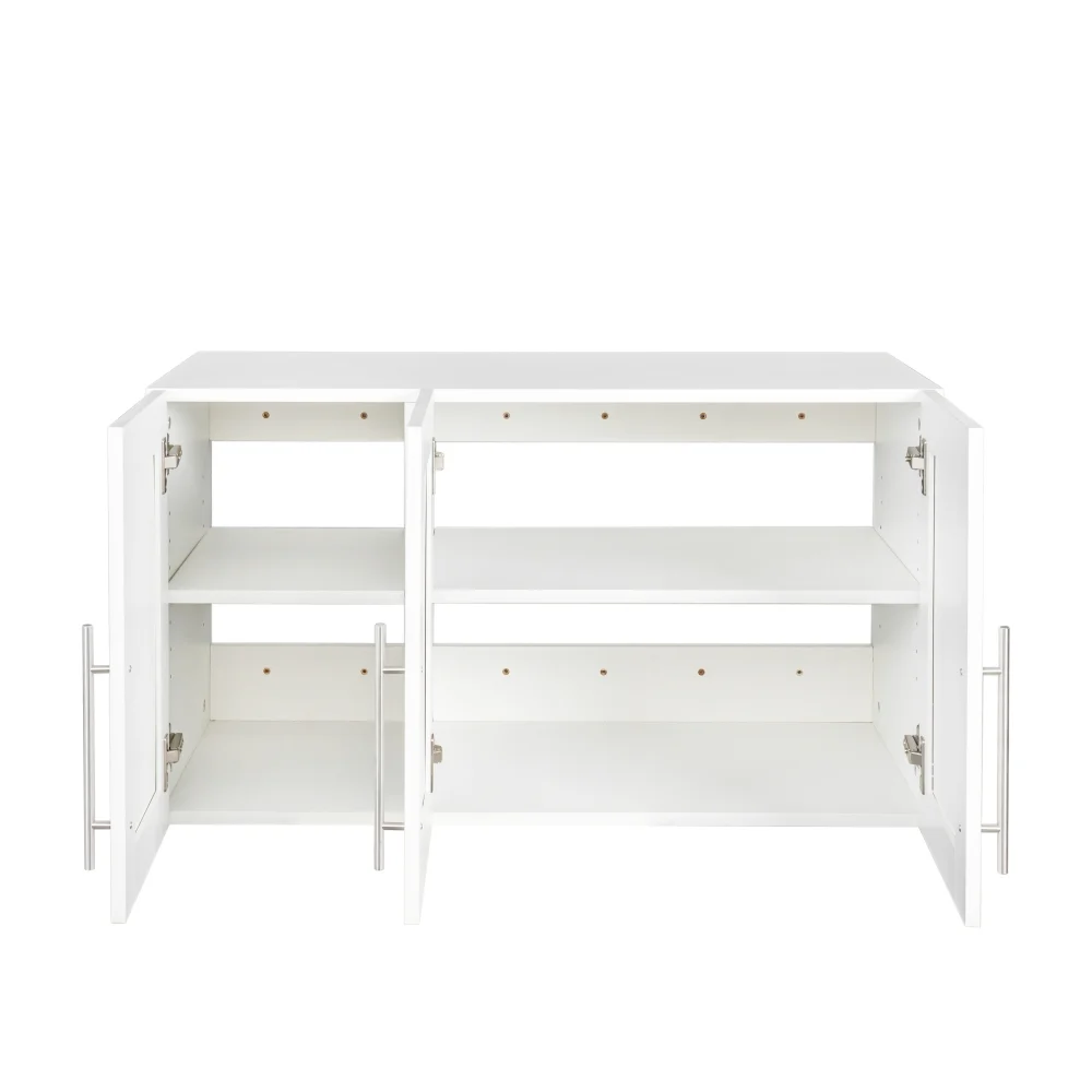 Stackable Wall Cabinet,Solid Wood Storage Cabinet with Adjustable Shelves and Doors,Console Table Side Table for Hallway,Sideboard Buffet Cupboard for Kitchen, 15.75" D x 15.75" W x 70.87" H, White - Image 15
