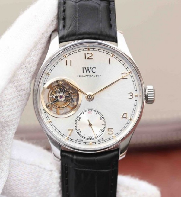 Replica IWC AZ Portuguese Tourbillon White Dial YG Markers A98900 - Top club