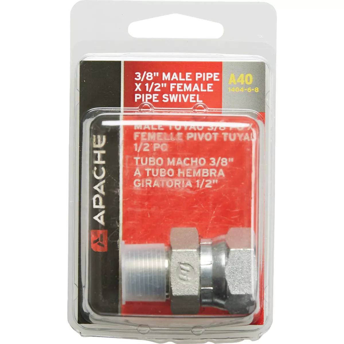 Apache 3/8 In. Male Pipe x 1/2 In. Female Pipe Swivel Hydraulic Hose Adapter