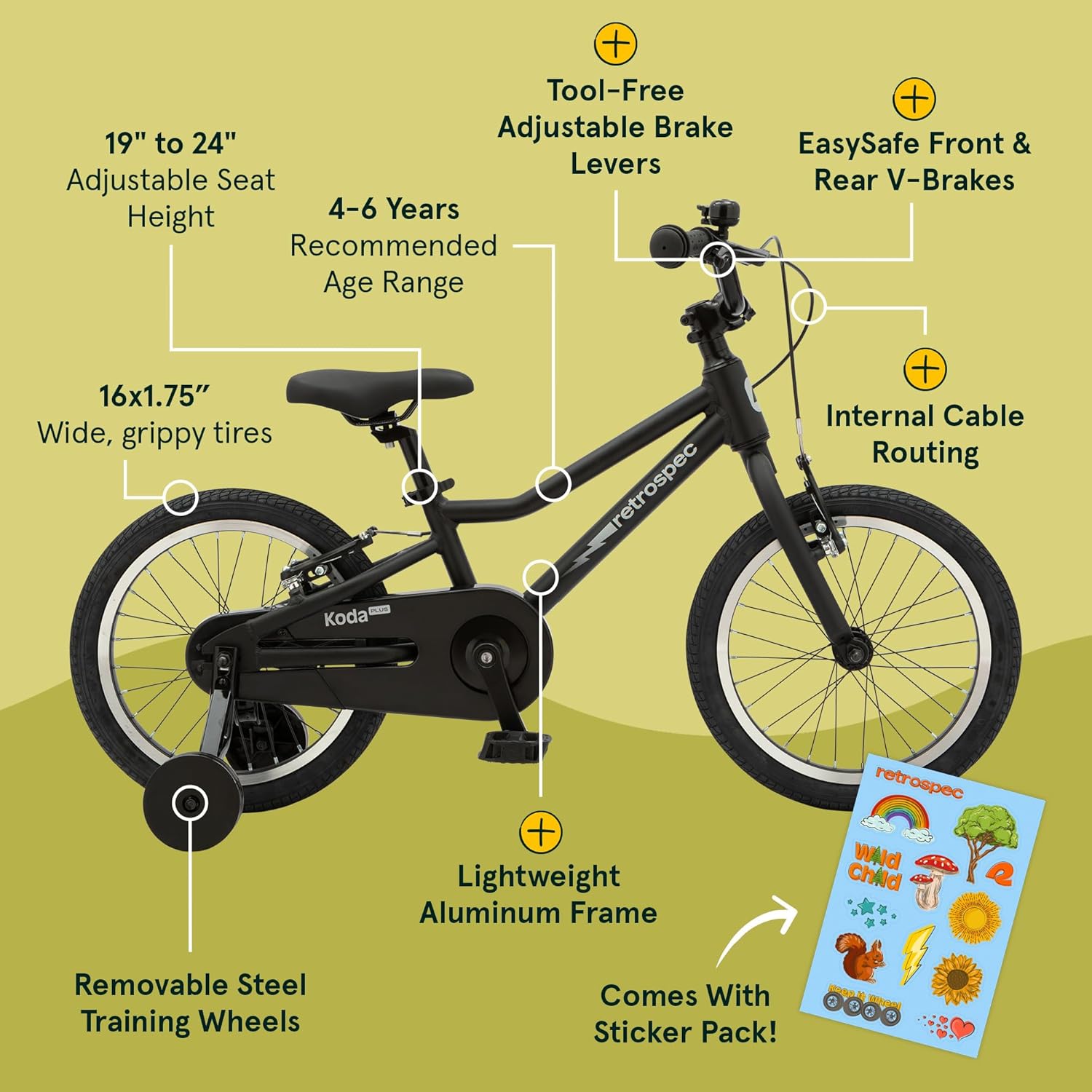 Retrospec Koda Plus Kids Bike for Boys & Girls Ages 4-6 Years - 16