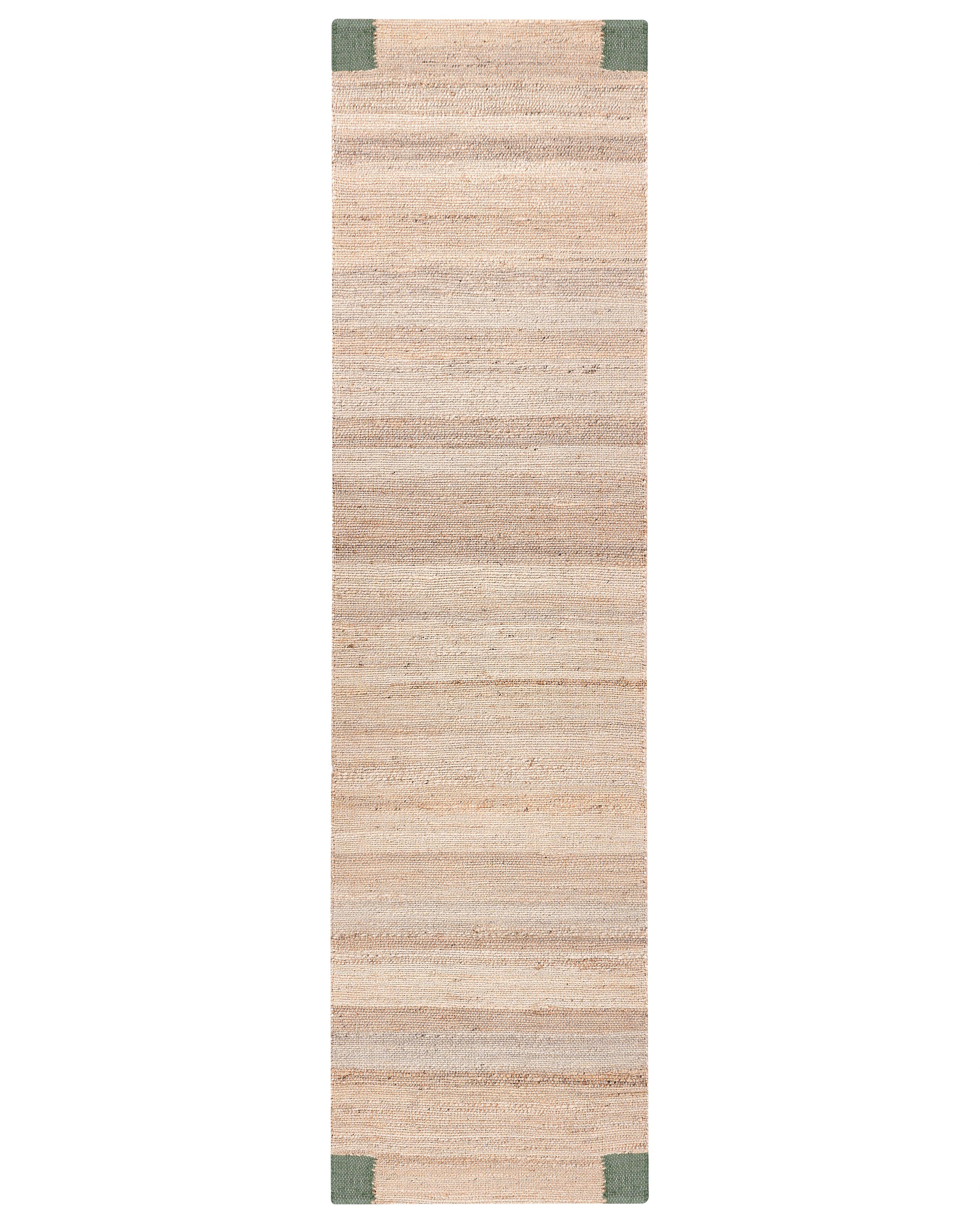 Rug AMRAVATI Beige/ Green 80 x 300 cm Jute