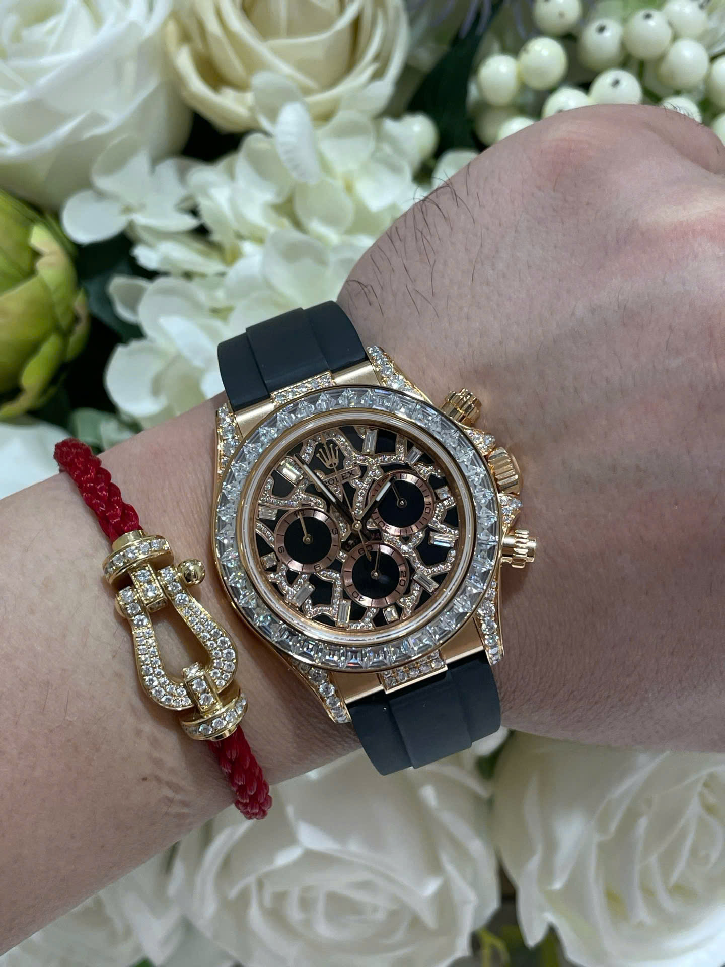 Rolex Daytona 116588TBR Giraffeb Chestnut Brown Dial Gold Wrapped   Moissanite Diamonds 40mm - Top club