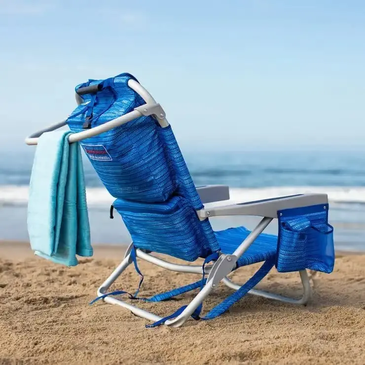 Tommy Bahama Backpack Beach Chair, 5 Position Lay Flat, Blue Sailfish - 2020 - Image 2 Tommy Bahama Backpack Beach Chair, 5 Position Lay Flat, Blue Sailfish - 2020 - Image 2