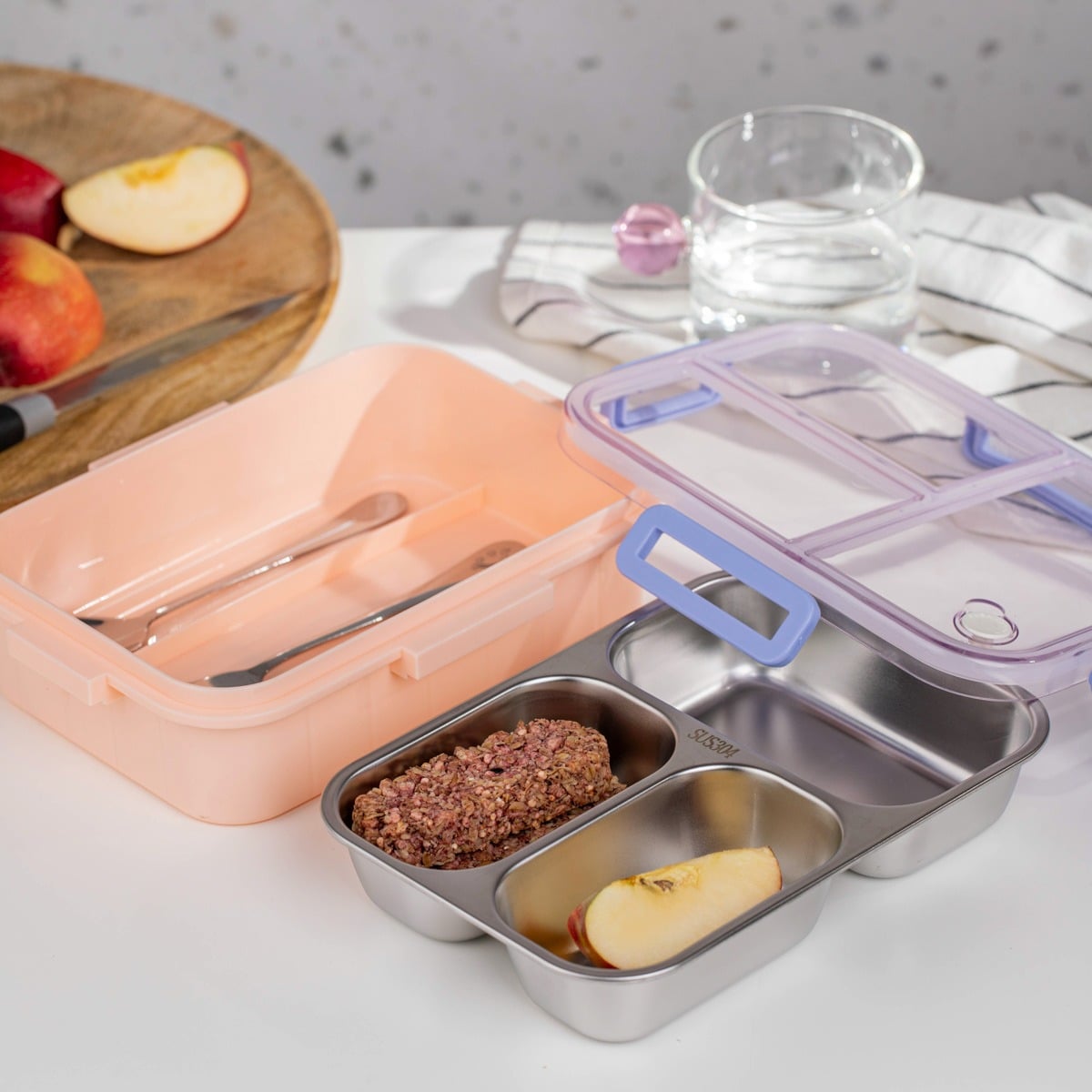 Lunchbox B2 KYOTA 3 elementy różowy 0,75l