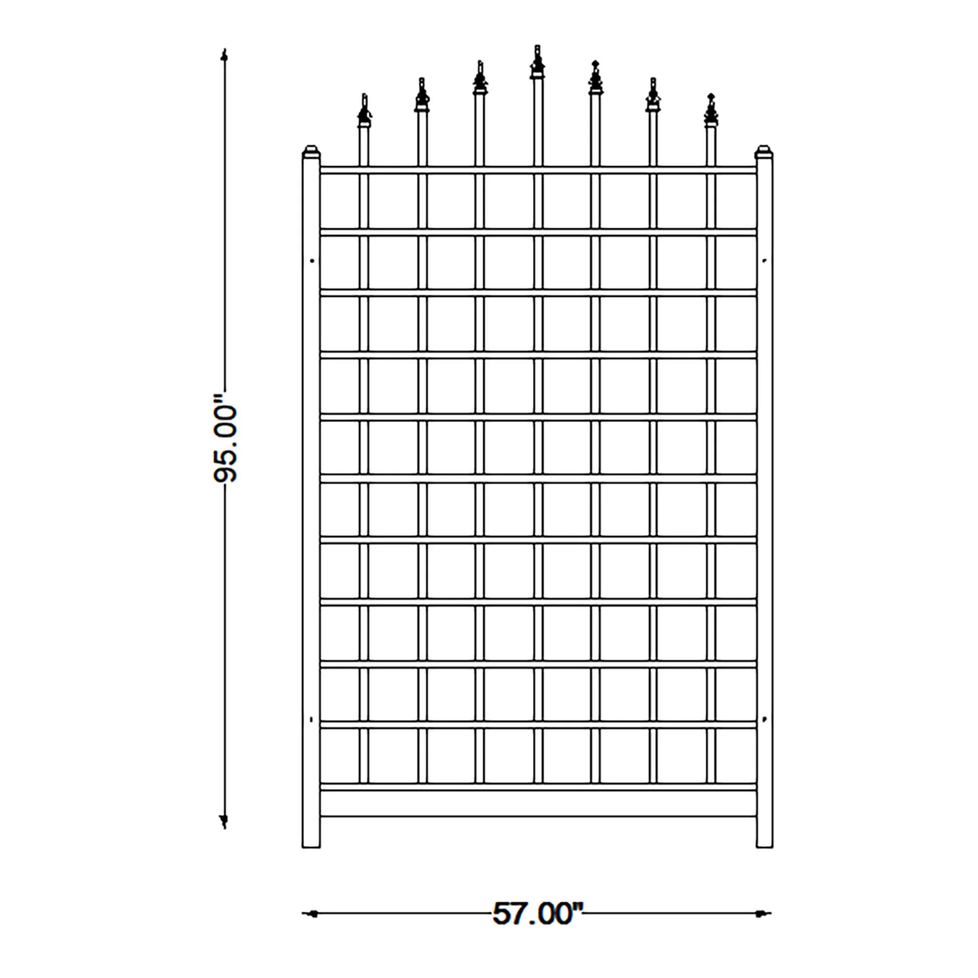 Dura-Trel Winchester 57 by 95 Inch Outdoor Garden Patio Trellis, Mocha - Image 7