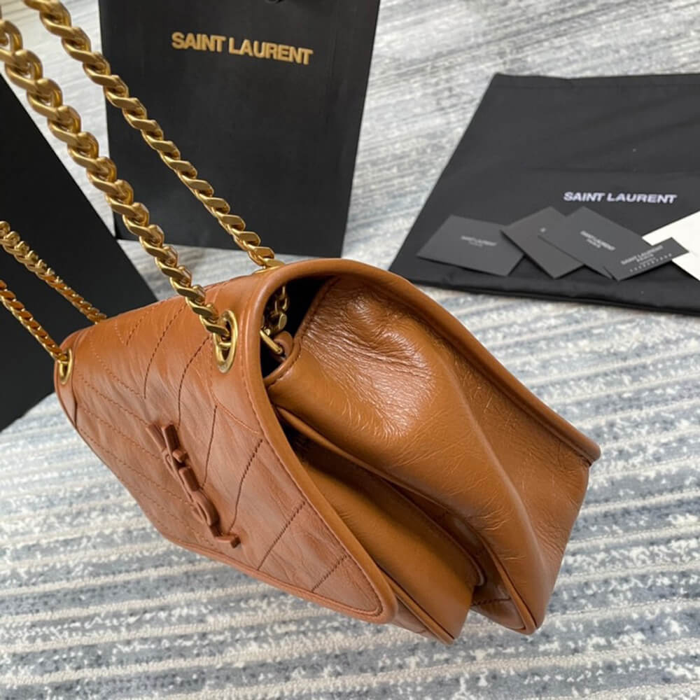 YSL Bag Wallet On Chain Margo In Shiny Calfskin1:1High-quality replica