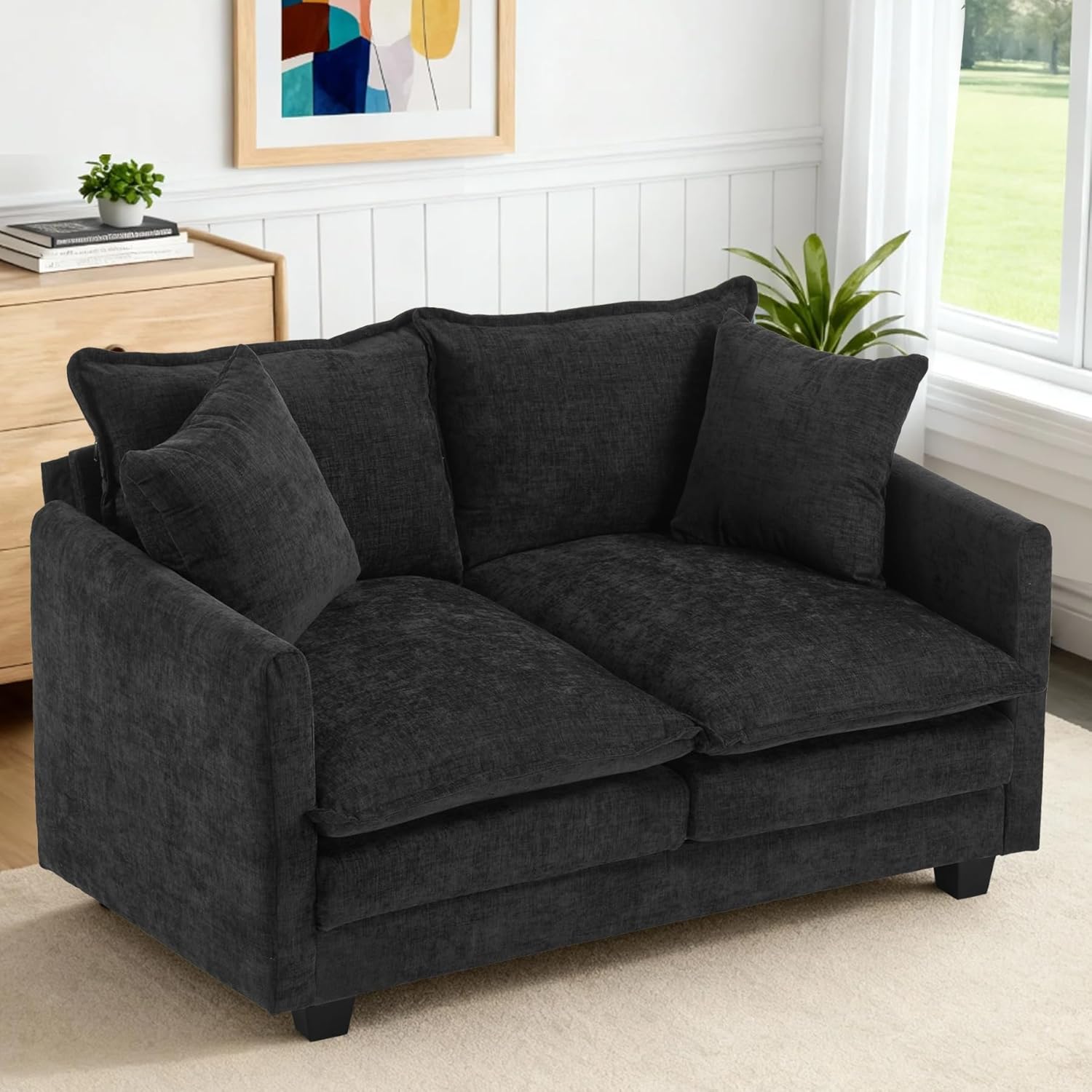 Loveseat Sofa Cloud Sofa Couch 50'', Modern Loveseats 2 Seat Couch 27