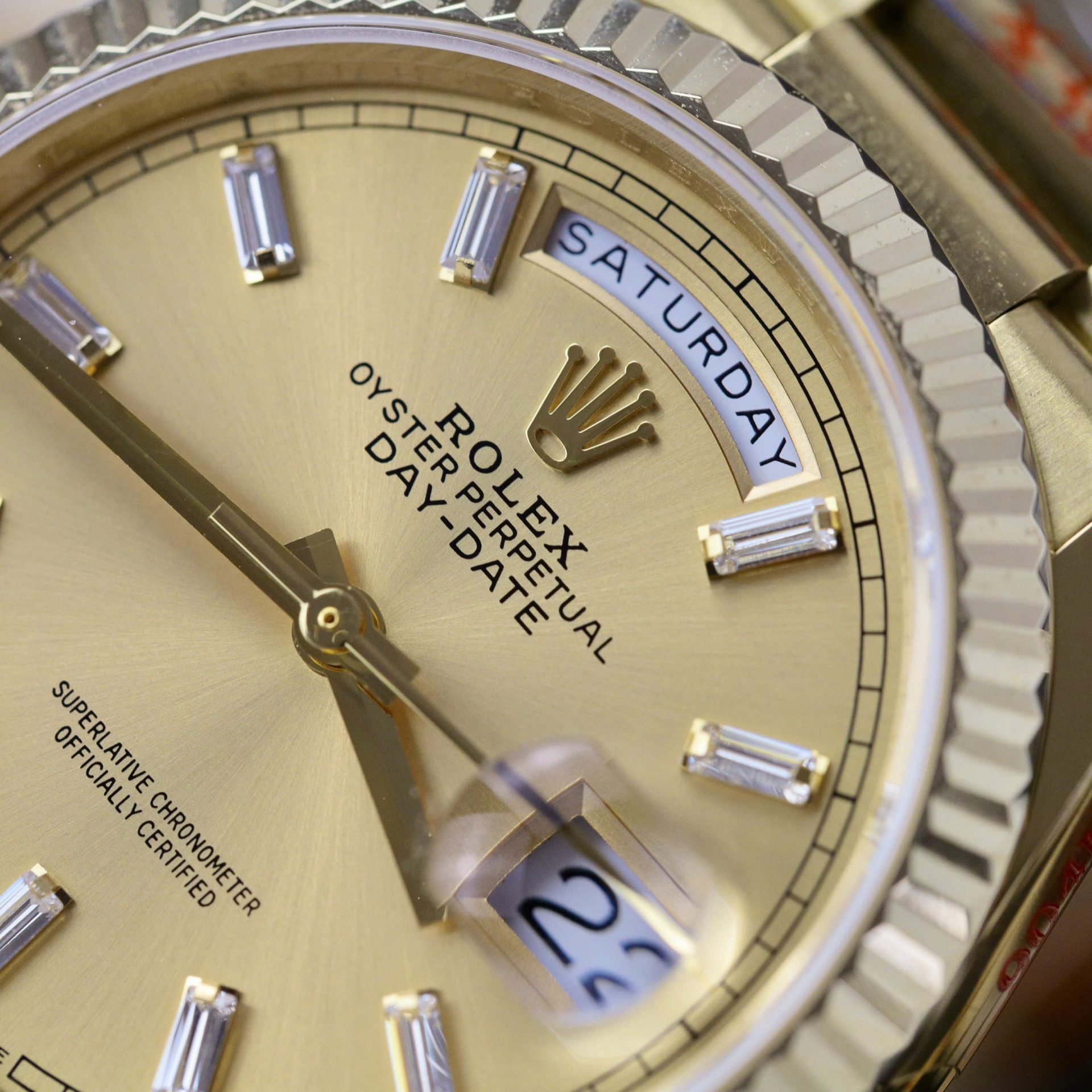 Rolex Day-Date 128238 Replica Watch Yellow Dial Weight 158gram QF Factory 36mm - Top club
