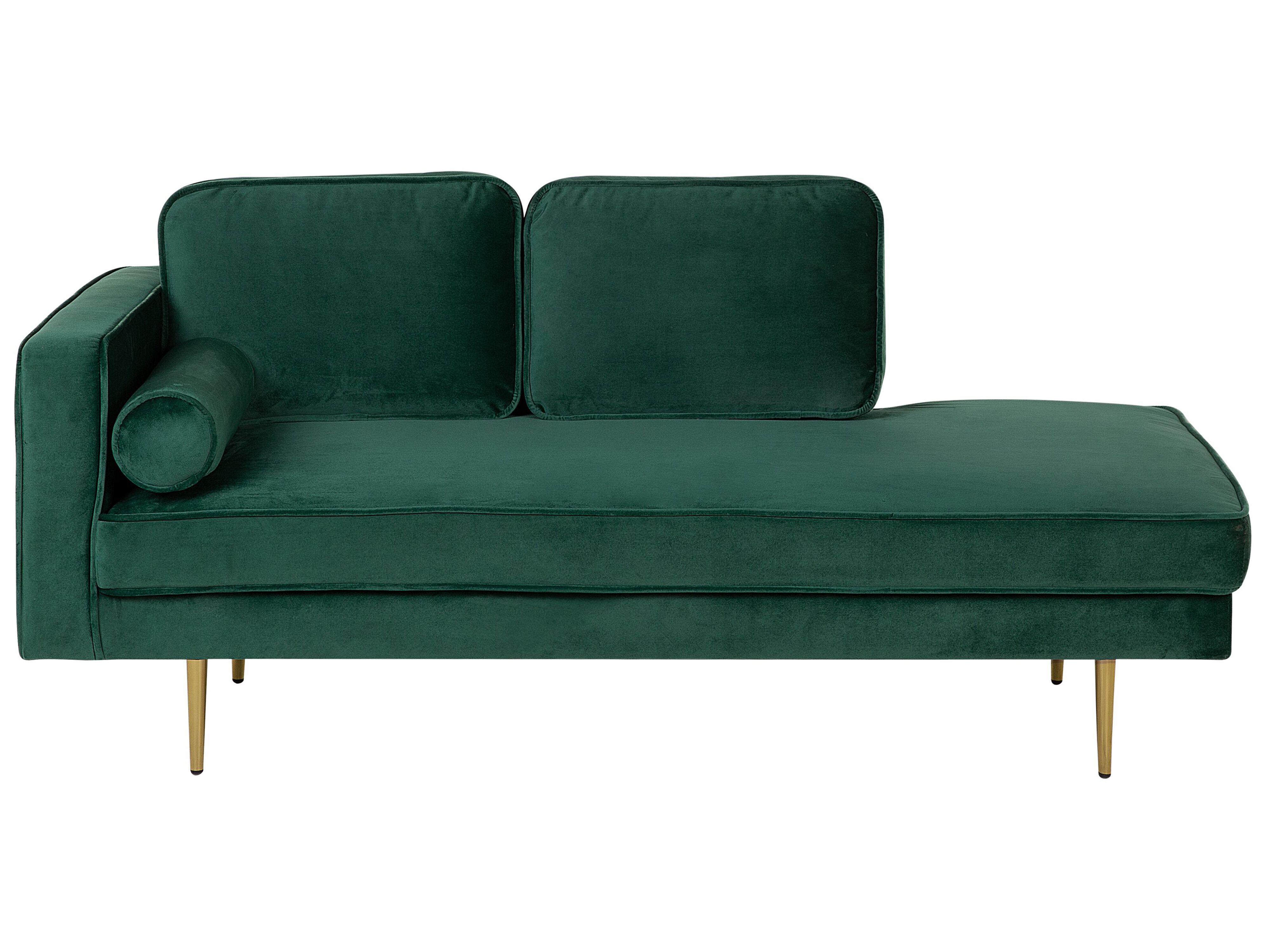 Left-Hand Chaise Lounge MIRAMAS Velvet Emerald Green