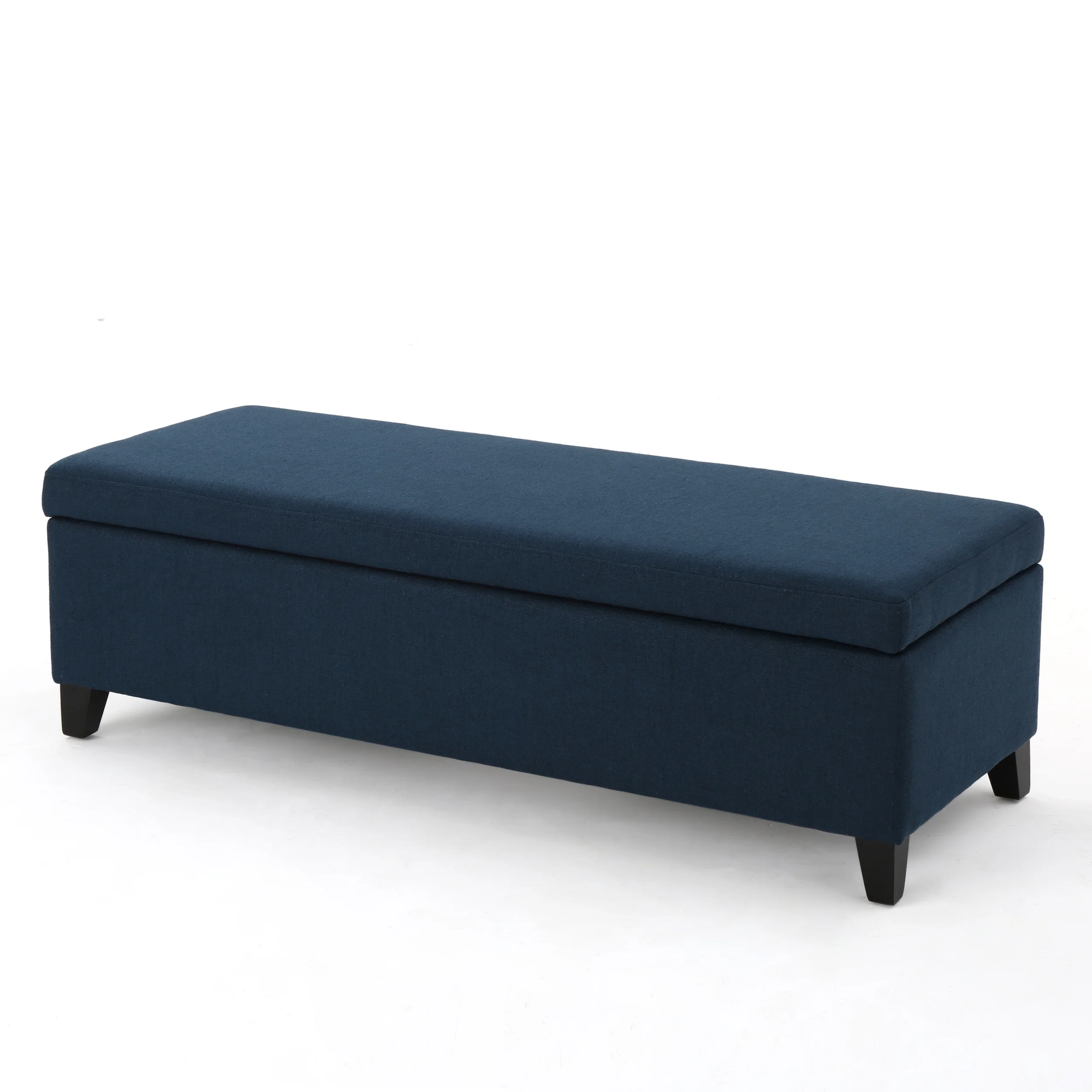 Noble House Hampton Contemporary Fabric Upholstered Storage Ottoman, White and Blue Floral - Image 71