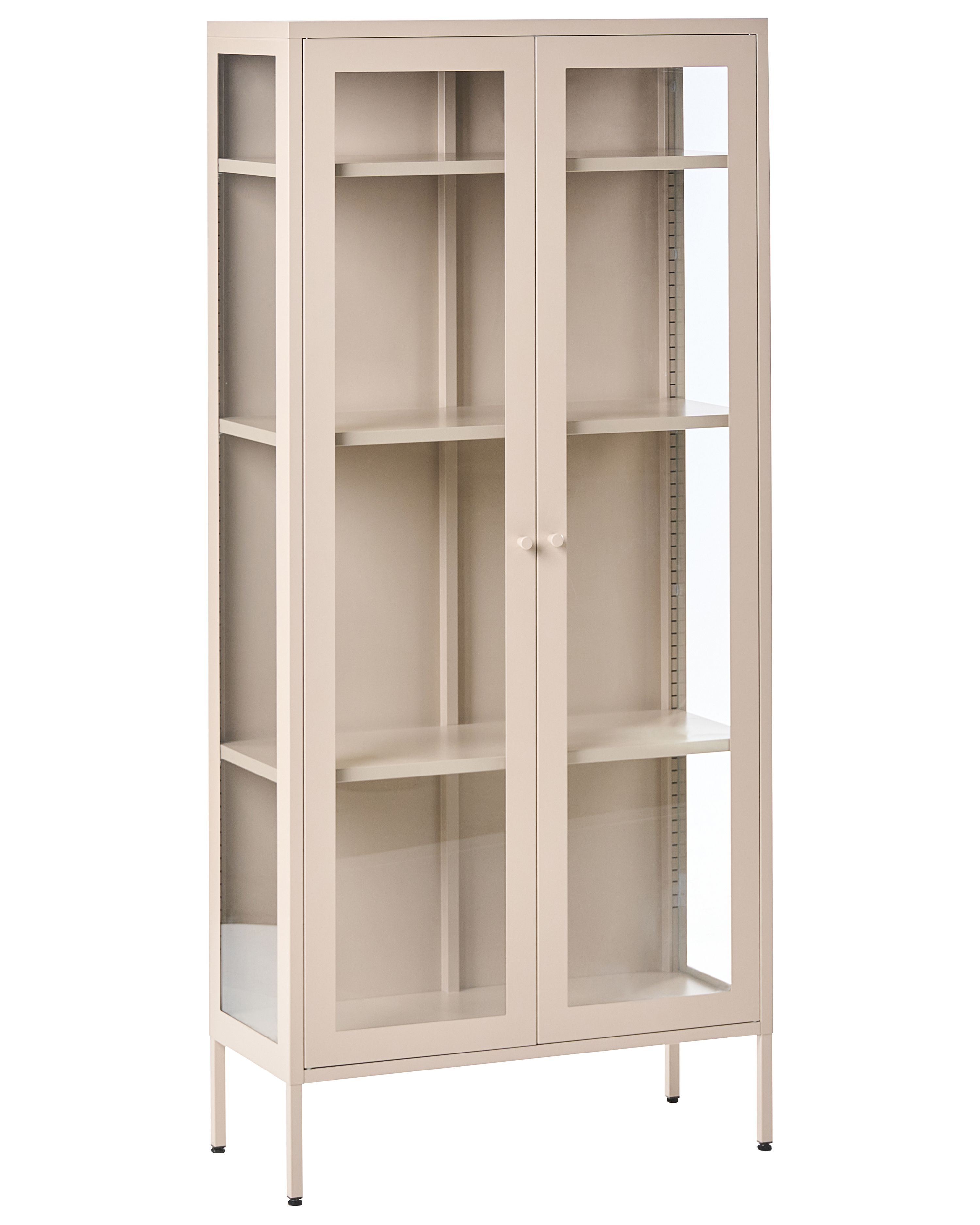 Glass Display Cabinet HARTY Metal 80 cm Light Beige